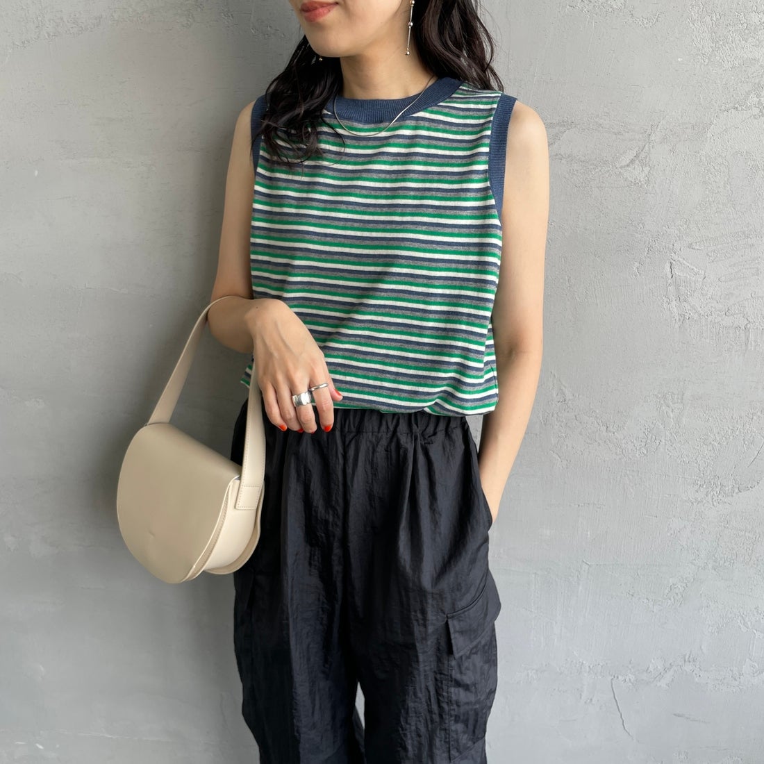 NAVY&&モデル身長：160cm 着用サイズ：F&&