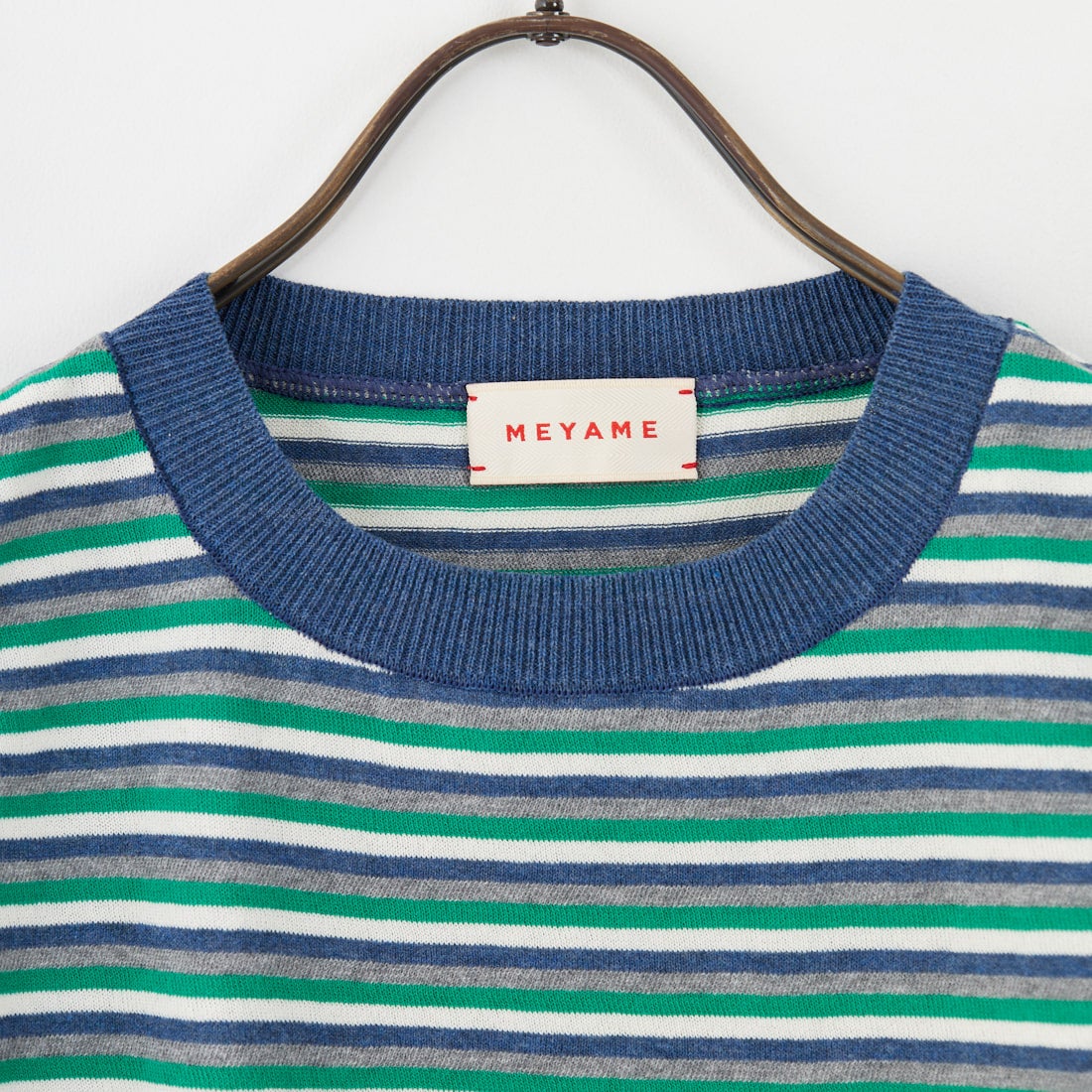 MEYAME [メヤメ] ボーダーコットンニットノースリーブトップス [MEY-2131] NAVY
