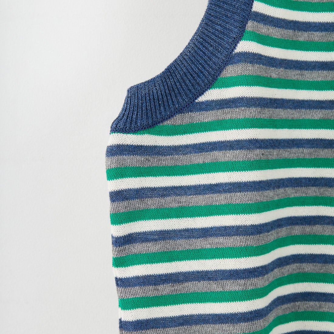 MEYAME [メヤメ] ボーダーコットンニットノースリーブトップス [MEY-2131] NAVY