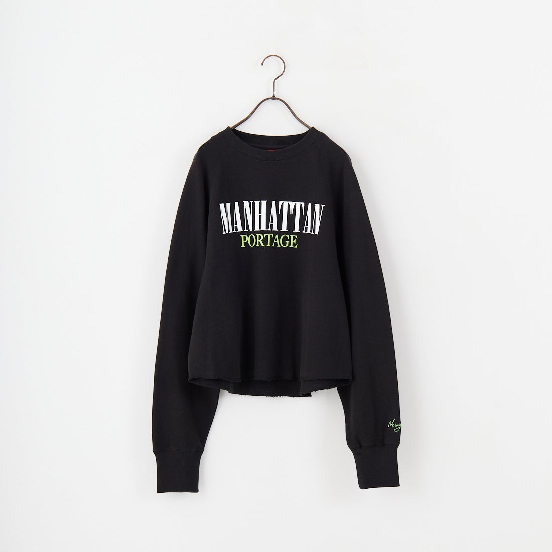 MANHATTAN PORTAGE [マンハッタンポーテージ] 別注 ロゴプリント カットオフスウェット [25FWMP-INL016-JF] BLACK