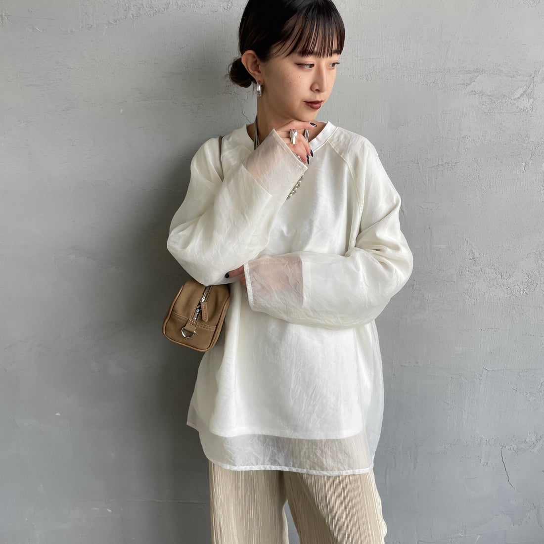 02 OFF&&モデル身長：150cm 着用サイズ：F&&