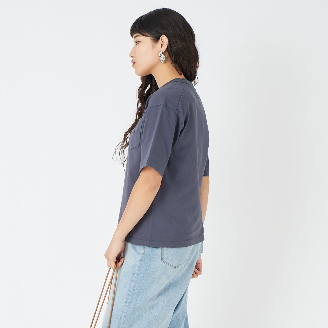 THE NORTH FACE PURPLE LABEL [ザ ノースフェイス パープルレーベル] 8オンスフィールドポケットTシャツ [N25FT064] AH ASPHALT &&モデル身長：162cm 着用サイズ：WS&&
