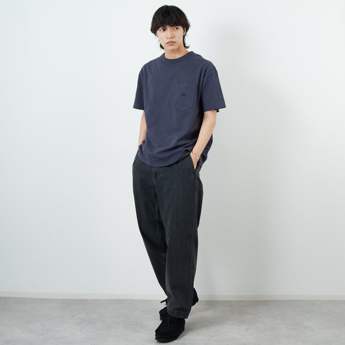 THE NORTH FACE PURPLE LABEL [ザ ノースフェイス パープルレーベル] 8オンスフィールドポケットTシャツ [N25FT064] AH ASPHALT &&モデル身長：179cm 着用サイズ：M&&