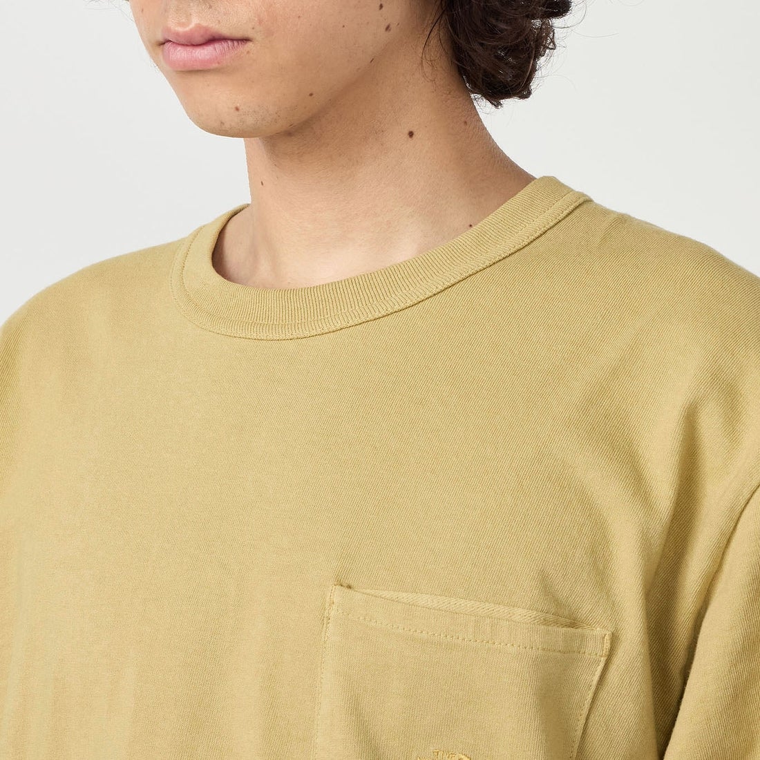 THE NORTH FACE PURPLE LABEL [ザ ノースフェイス パープルレーベル] 8オンスフィールドポケットTシャツ [N25FT064] LK LIGHT K &&モデル身長：177cm 着用サイズ：M&&