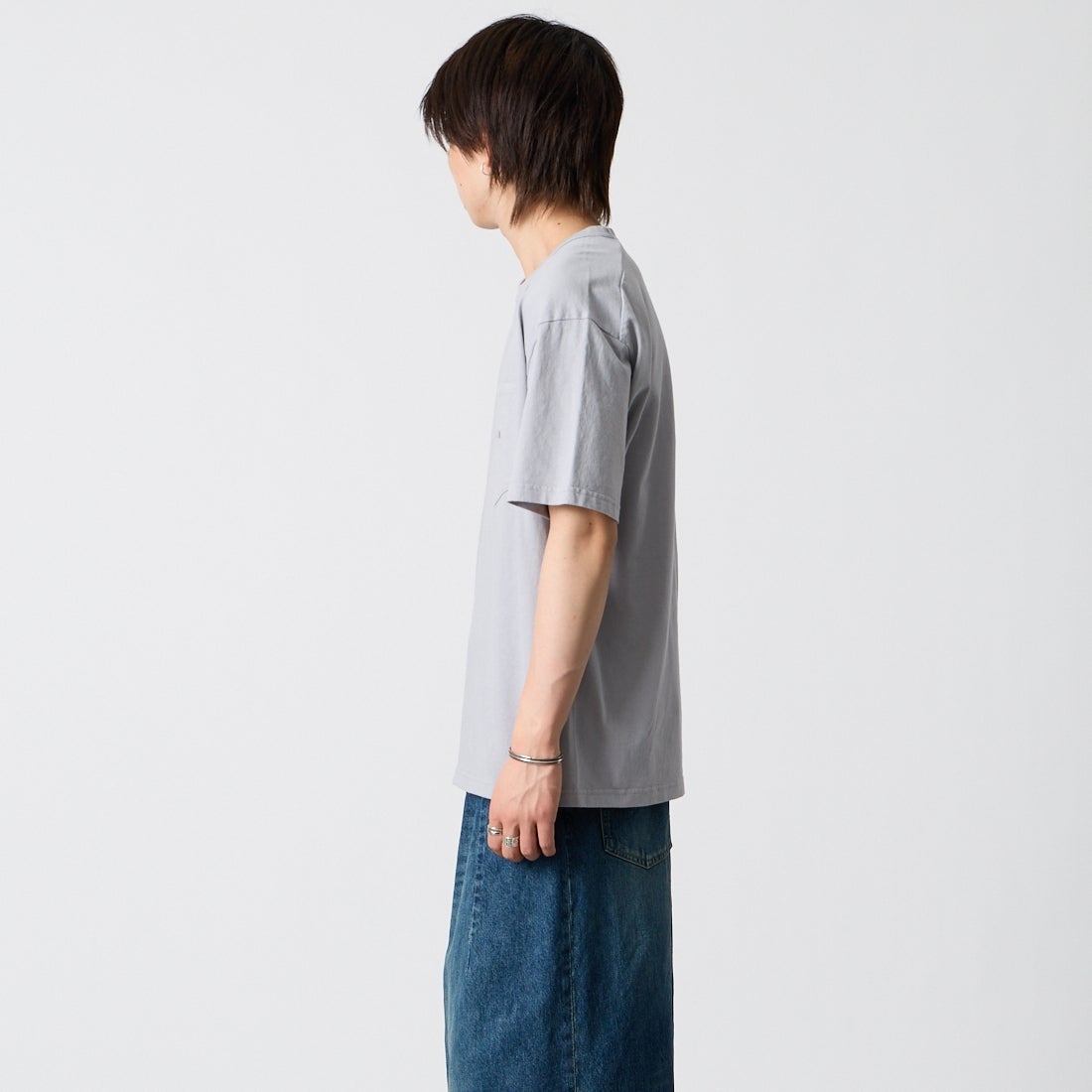 THE NORTH FACE PURPLE LABEL [ザ ノースフェイス パープルレーベル] 8オンスフィールドポケットTシャツ [N25FT064] LH LIGHT G &&モデル身長：177cm 着用サイズ：M&&