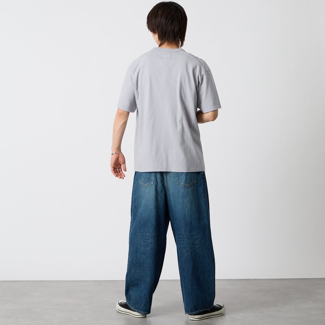 THE NORTH FACE PURPLE LABEL [ザ ノースフェイス パープルレーベル] 8オンスフィールドポケットTシャツ [N25FT064] LH LIGHT G &&モデル身長：177cm 着用サイズ：M&&