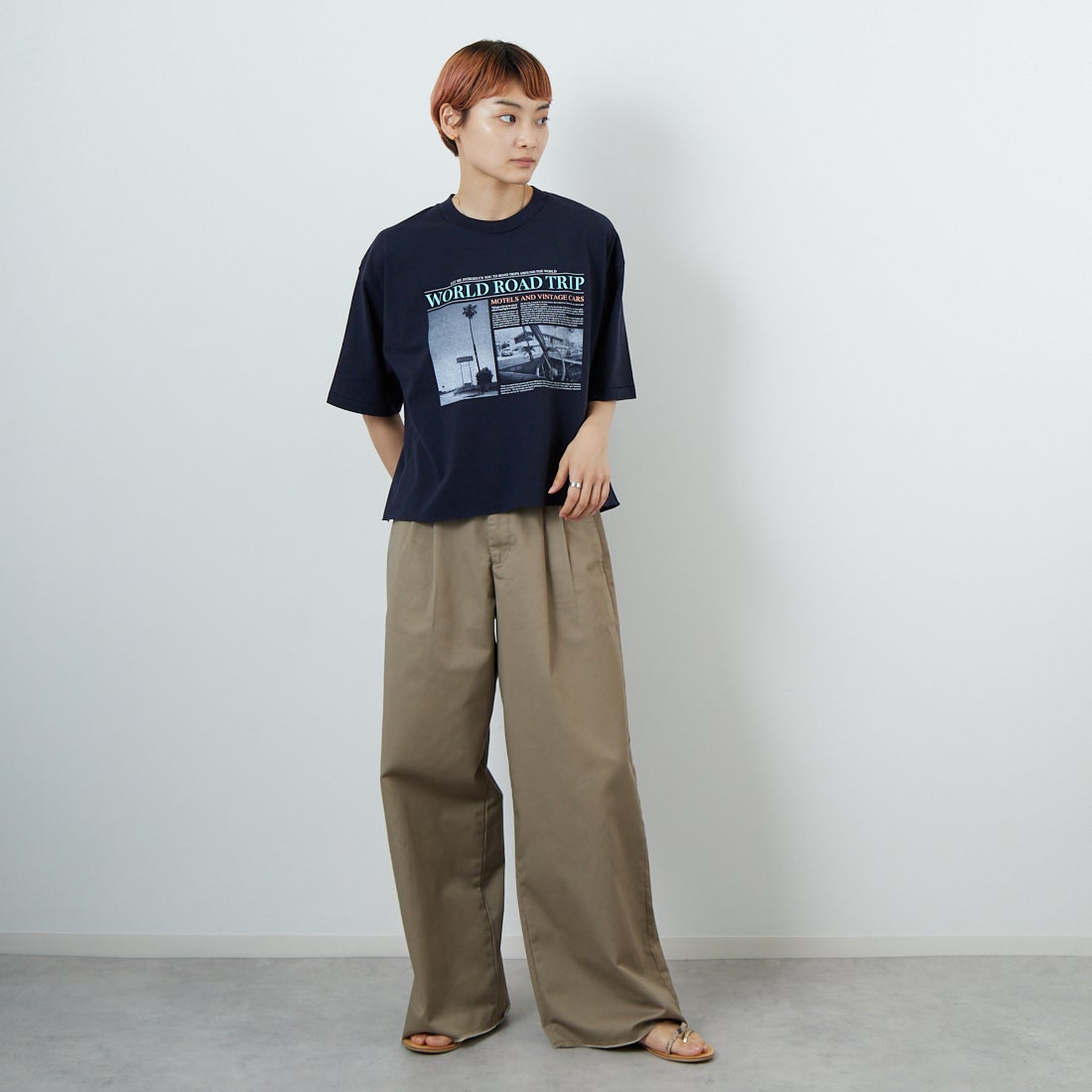 SCREEN STARS [スクリーンスターズ] フォトプリントTシャツ [2522-SSIN2] B NAVY &&モデル身長：160cm 着用サイズ：F&&