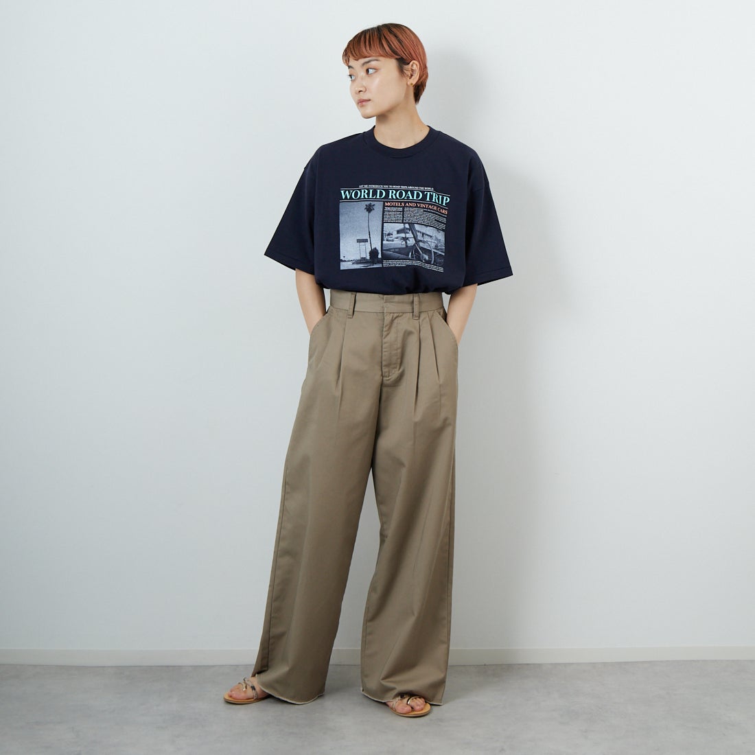 SCREEN STARS [スクリーンスターズ] フォトプリントTシャツ [2522-SSIN2] B NAVY &&モデル身長：160cm 着用サイズ：F&&