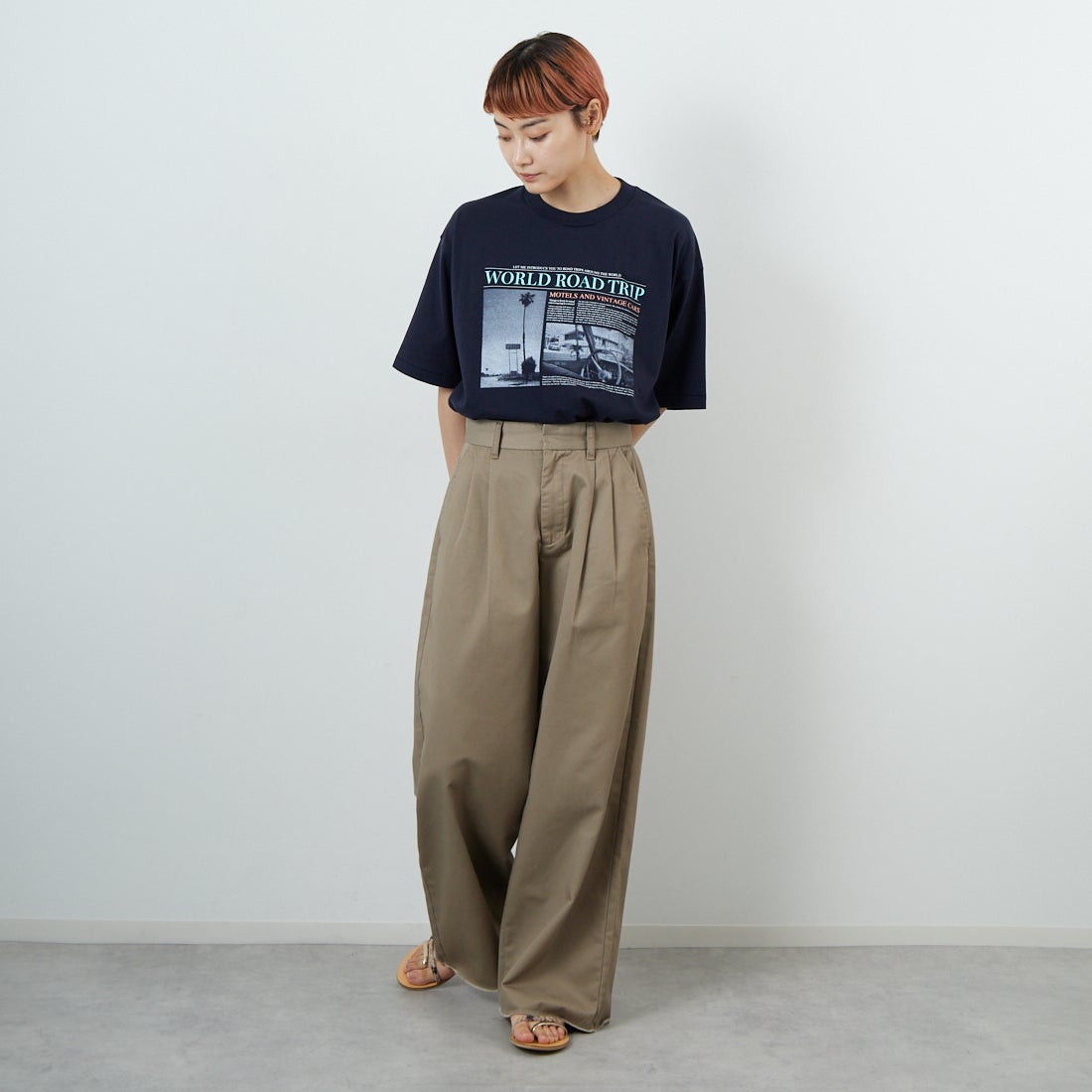 SCREEN STARS [スクリーンスターズ] フォトプリントTシャツ [2522-SSIN2] B NAVY &&モデル身長：160cm 着用サイズ：F&&