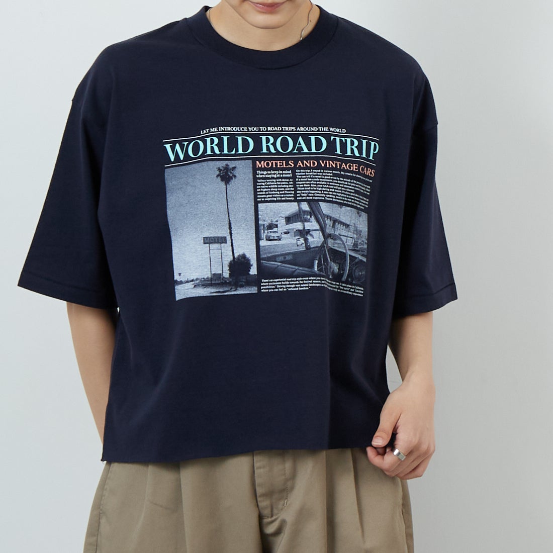 SCREEN STARS [スクリーンスターズ] フォトプリントTシャツ [2522-SSIN2] B NAVY &&モデル身長：160cm 着用サイズ：F&&