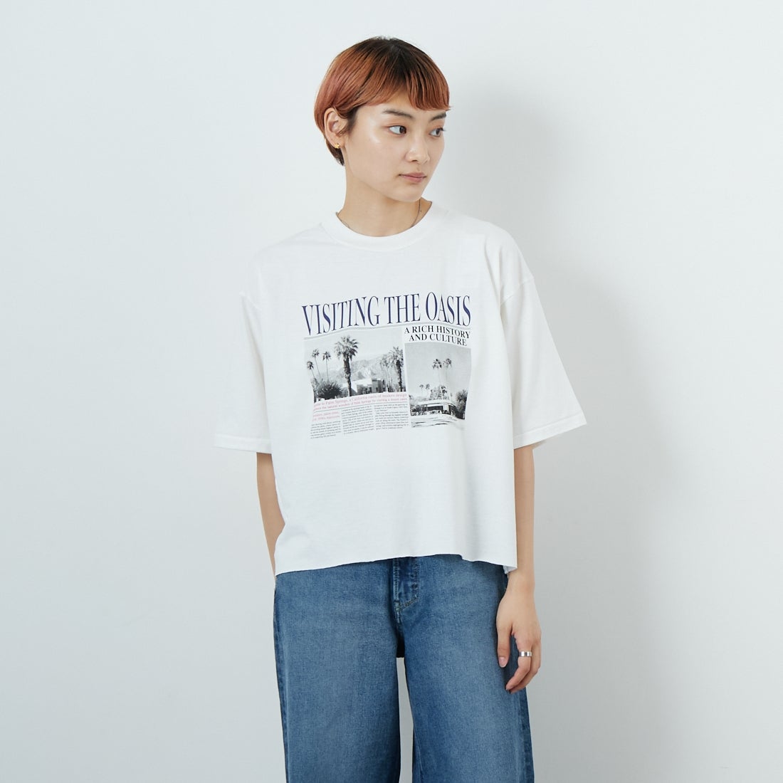 SCREEN STARS [スクリーンスターズ] フォトプリントTシャツ [2522-SSIN2] A WHITE &&モデル身長：160cm 着用サイズ：F&&