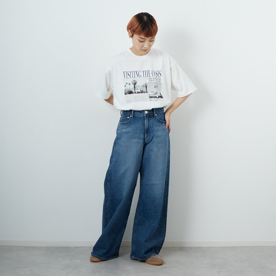 SCREEN STARS [スクリーンスターズ] フォトプリントTシャツ [2522-SSIN2] A WHITE &&モデル身長：160cm 着用サイズ：F&&