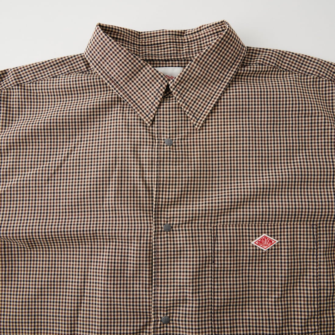 DANTON [ダントン] ドットボタン レギュラーカラー チェックロングスリーブシャツ [DT-B0391PPU] BEIGE CHEC