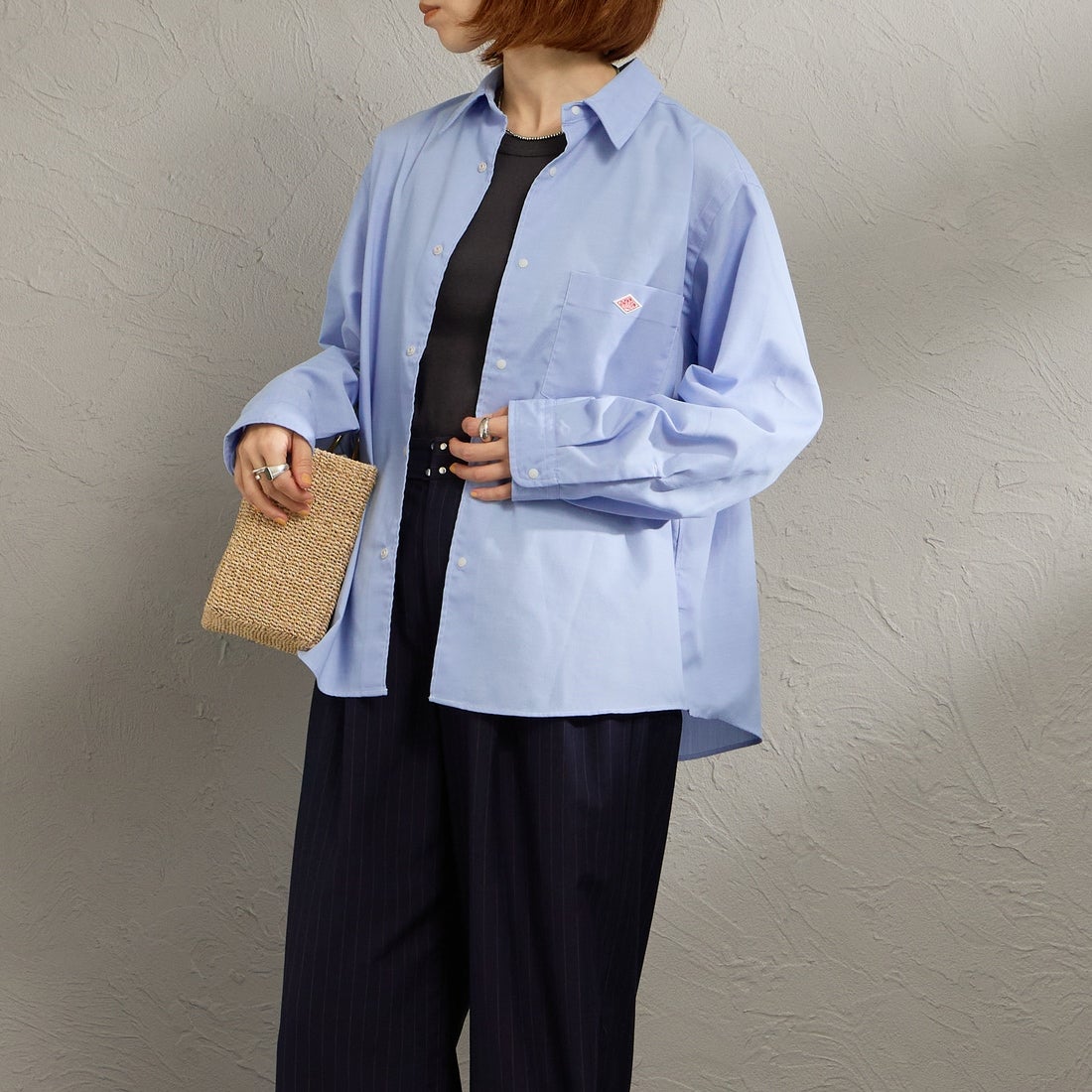 SAX BLUEWHITE&&モデル身長：158cm 着用サイズ：36&&