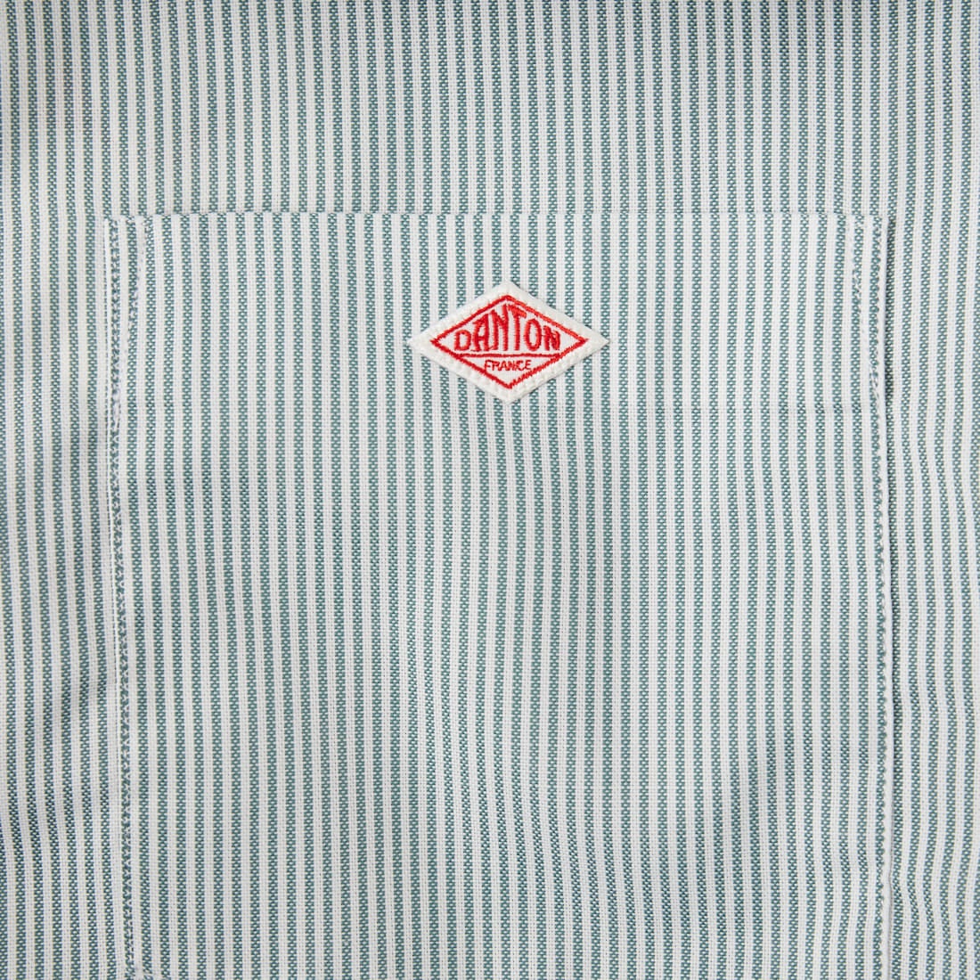 DANTON [ダントン] ドットボタン レギュラーカラー ストライプロングスリーブシャツ [DT-B0391POD] GRN/WHT ST