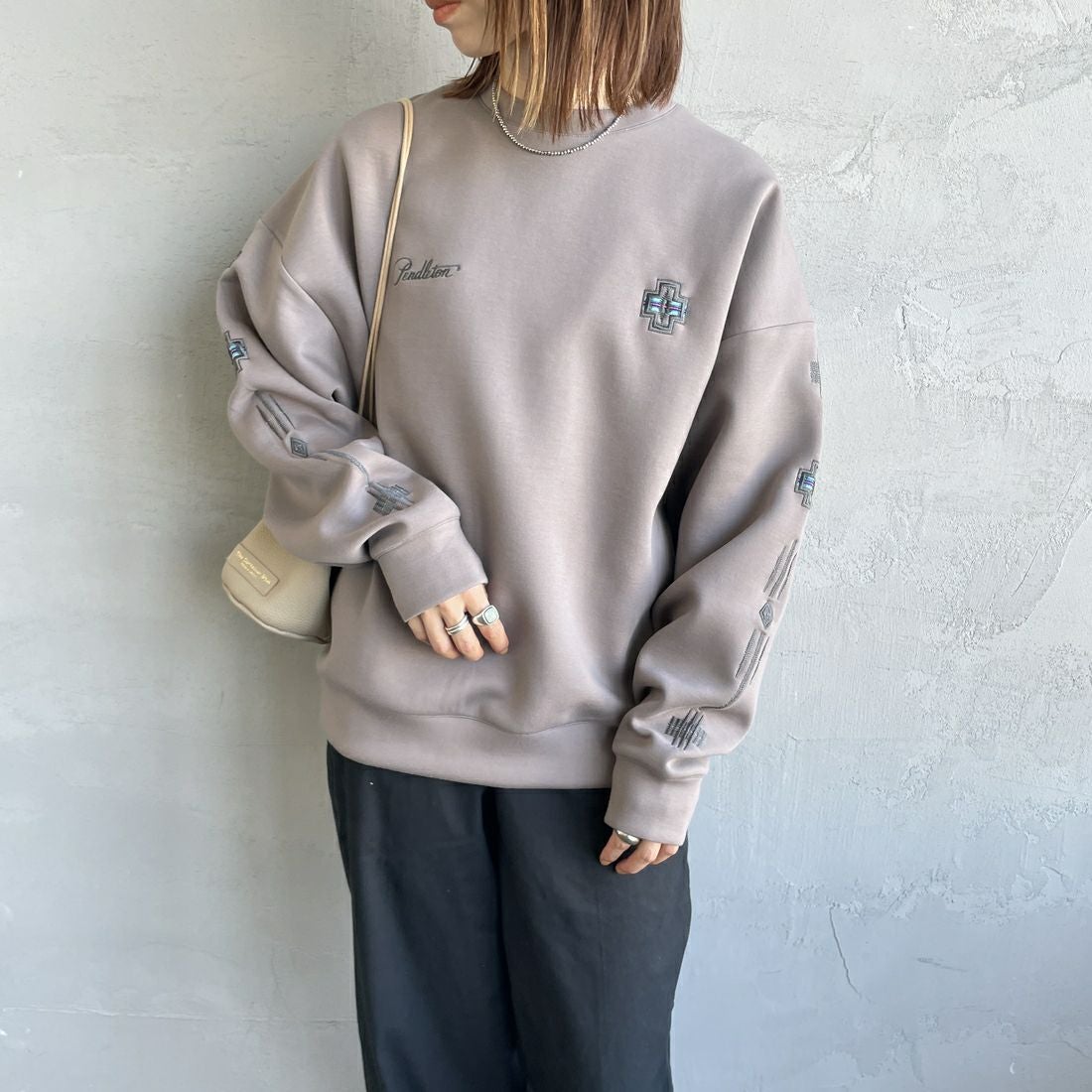 PENDLETON [ペンドルトン] 別注 ネイティブ柄 ダンボールニット クルー