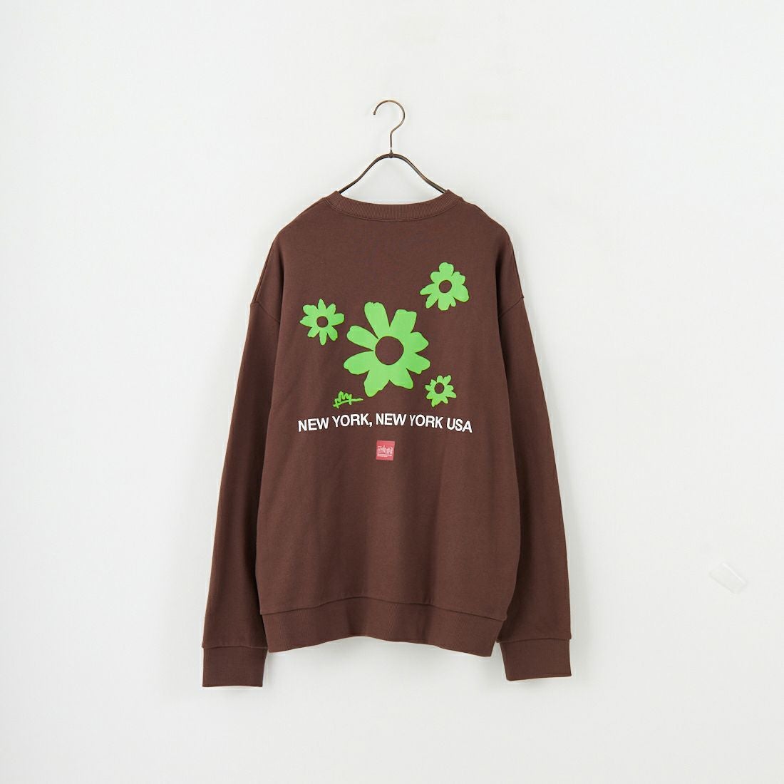 MANHATTAN PORTAGE [マンハッタンポーテージ] 別注 バックフラワープリント クルーネックスウェット [25FWMP-IN74-JF] D.BROWN