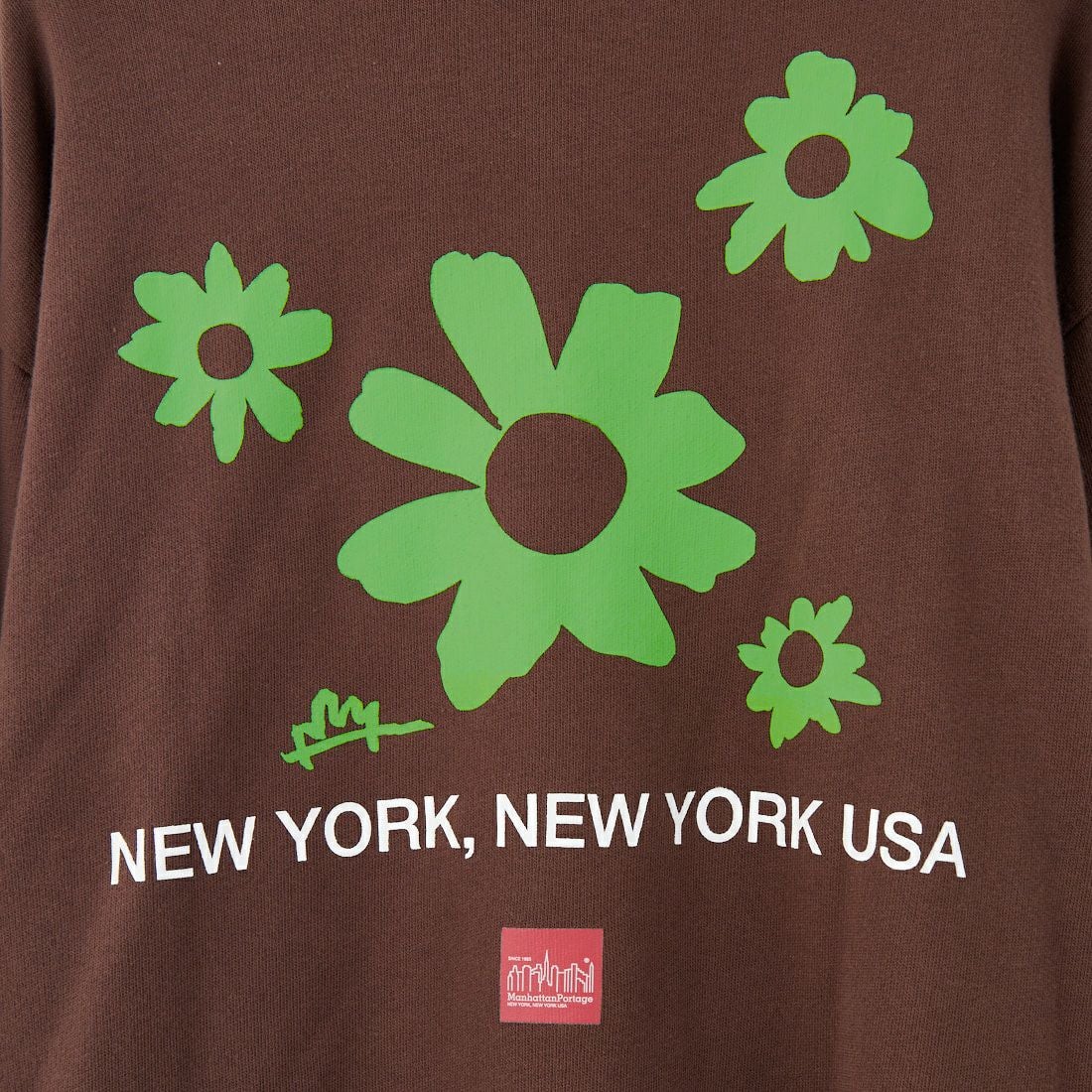 MANHATTAN PORTAGE [マンハッタンポーテージ] 別注 バックフラワープリント クルーネックスウェット [25FWMP-IN74-JF] D.BROWN