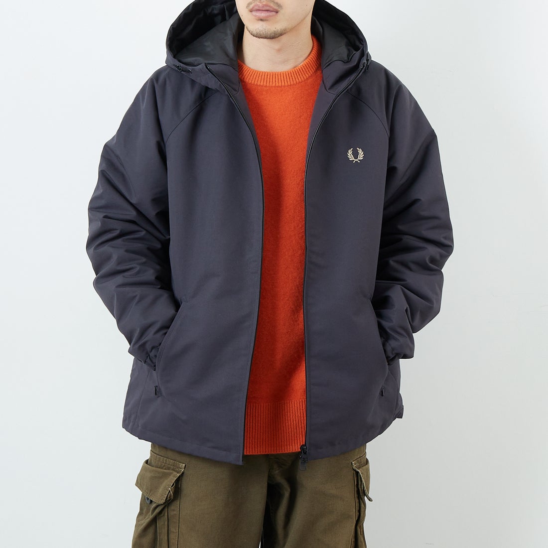 FRED PERRY フレッドペリー パデッドフーデットジャケット Lサイズ FRED PERRY [フレッドペリー] 別注 パデッドフーデッドシェル