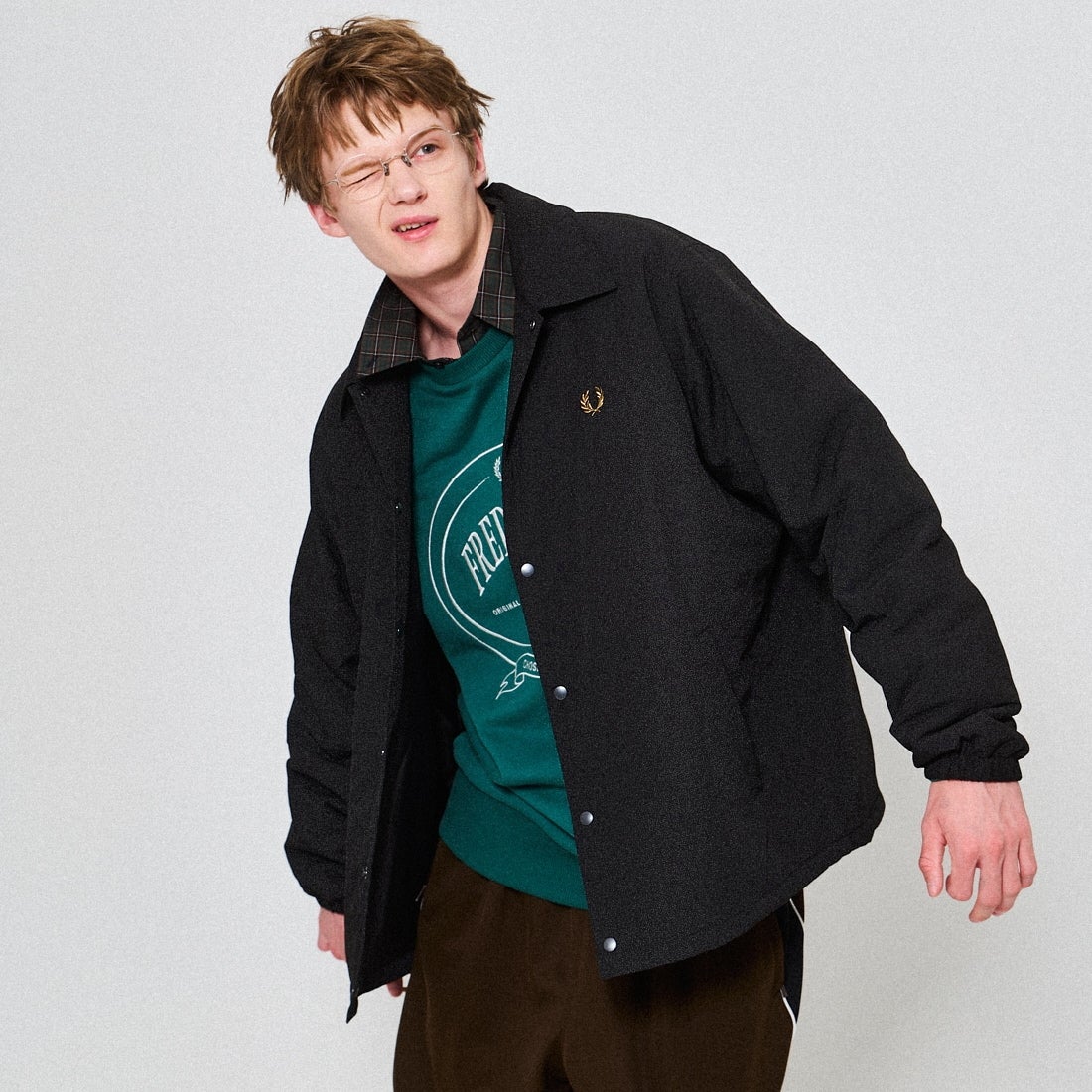 FRED PERRY [フレッドペリー] 別注 パデッドボタンスルージャケット FRED PERRY [フレッドペリー] 別注 パデッドボタンスルージャケット