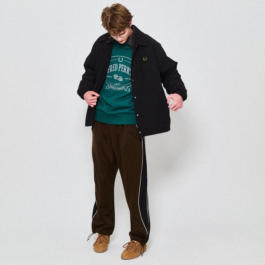 FRED PERRY [フレッドペリー] 別注 パデッドボタンスルージャケット FRED PERRY [フレッドペリー] 別注 パデッドボタンスルージャケット