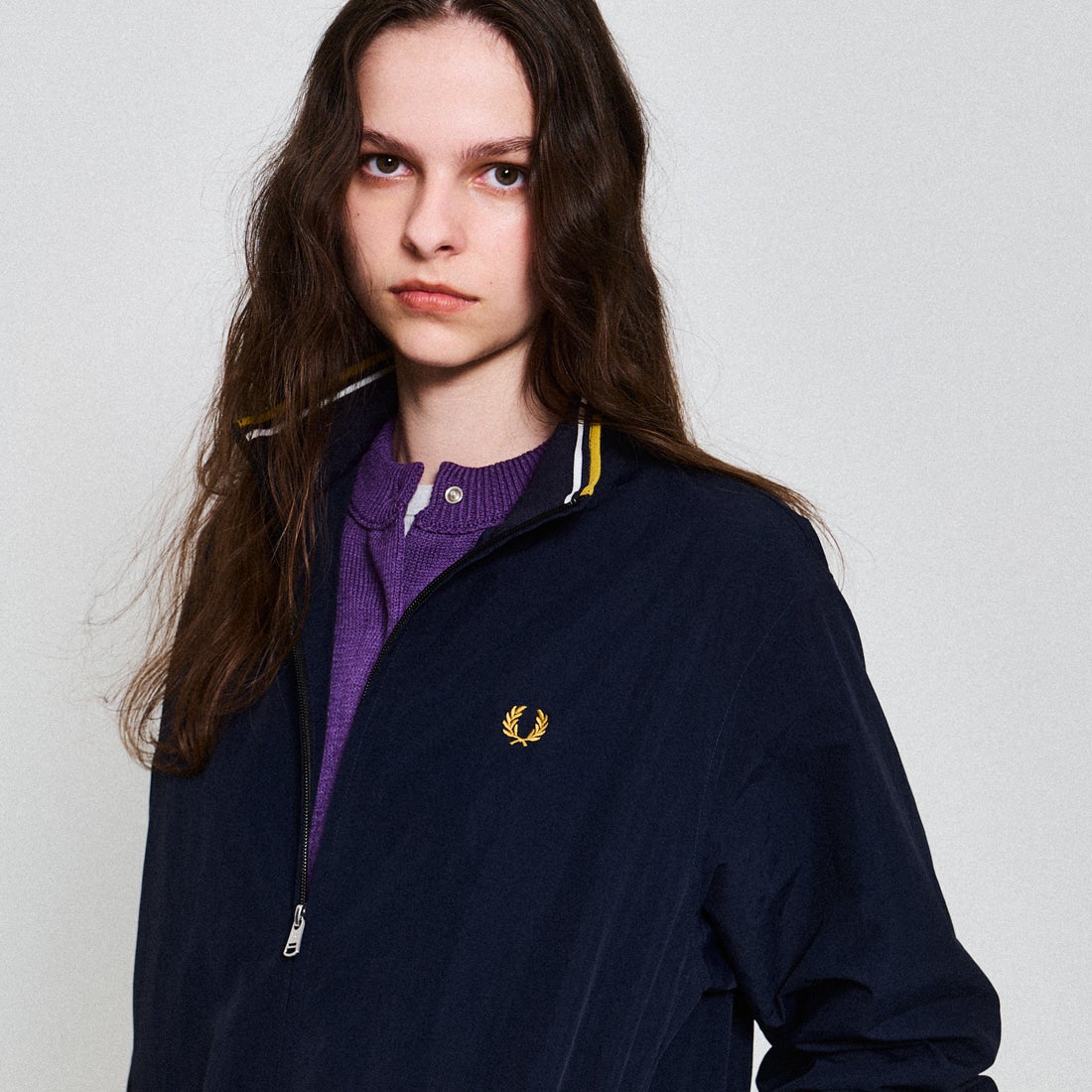 FRED PERRY [フレッドペリー] 別注 ナイロンブレンサムジャケット [FPM-25A-007JF] NVY/ECR/HO