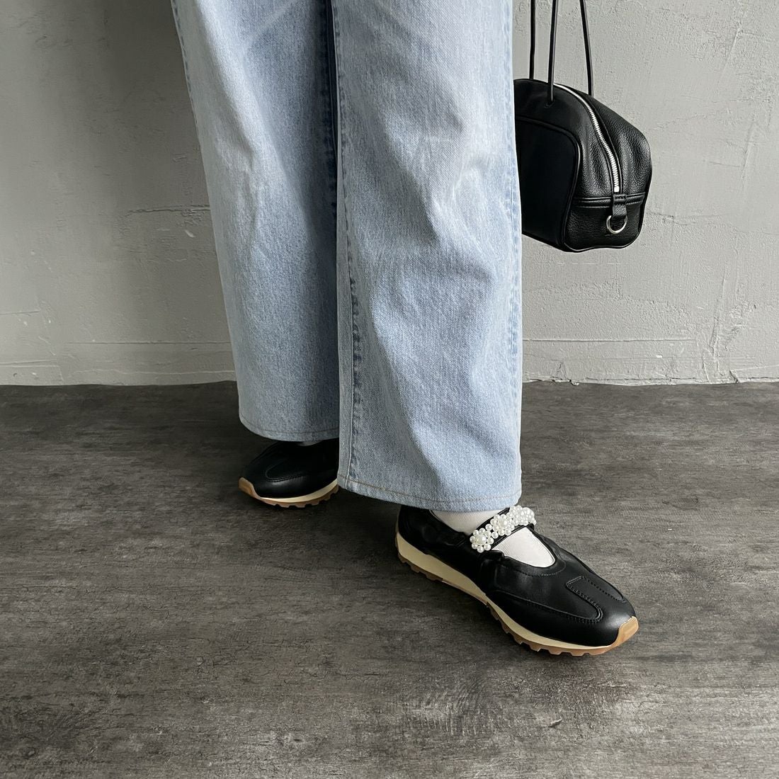 FOOT INDUSTRY [フットインダストリー] パールメリージェーンシューズ [AWC010] 001 ANTHRA