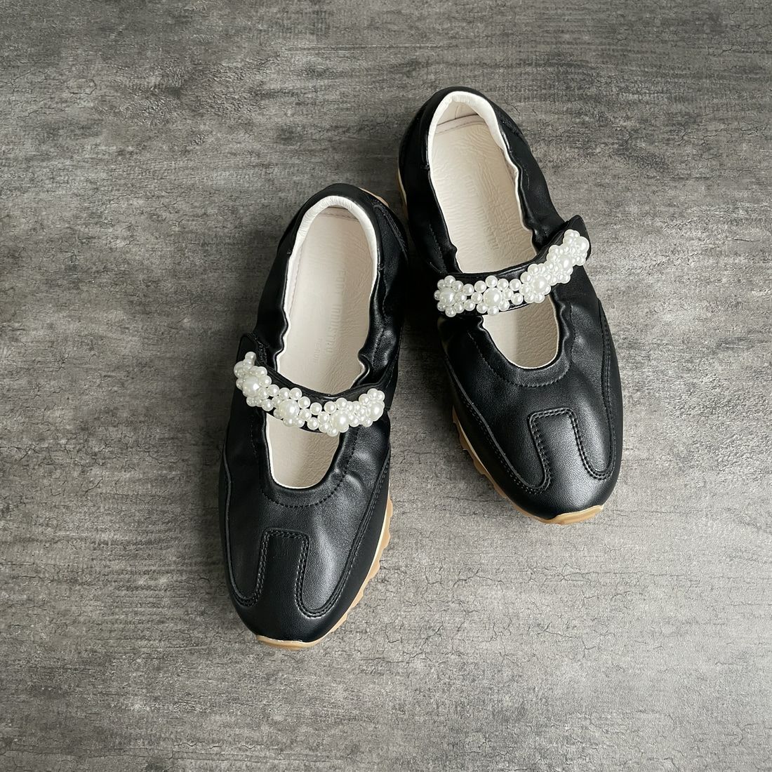 FOOT INDUSTRY [フットインダストリー] パールメリージェーンシューズ [AWC010] 001 ANTHRA