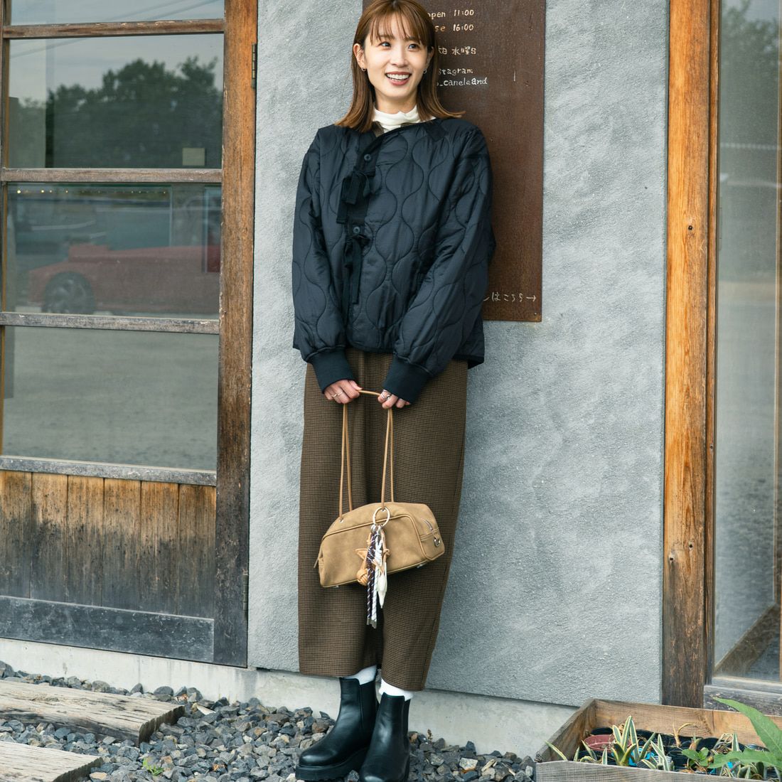 MILITARY [ミリタリー] 別注 M-65 キルティングライナージャケット [T-25789001-JF] KHAKI &&モデル身長：167cm 着用サイズ：S&&