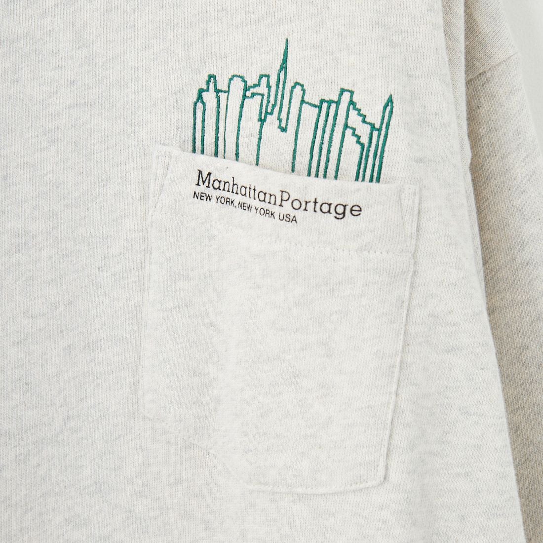 MANHATTAN PORTAGE [マンハッタンポーテージ] 別注 ポケット刺繍 リンガークルーネックスウェット [25FWMP-IN70-JF] OATMEAL