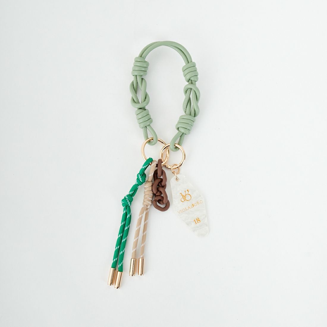 VIOLAd'ORO [ヴィオラドーロ] アクリル×コード バッグチャーム [V-5078] P.KEY/L.GN