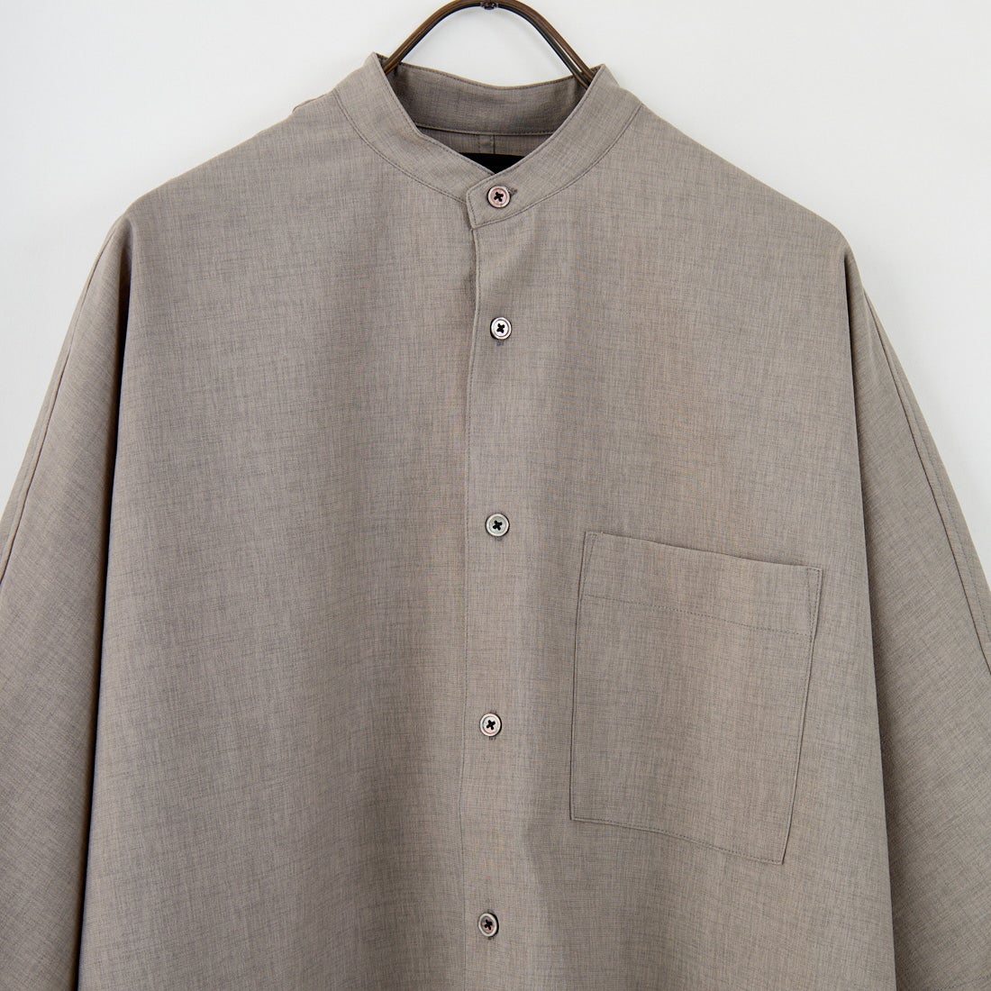 SLICK [スリック] リネンライクポプリンバンドカラーシャツ [5220111] 740 GRAY