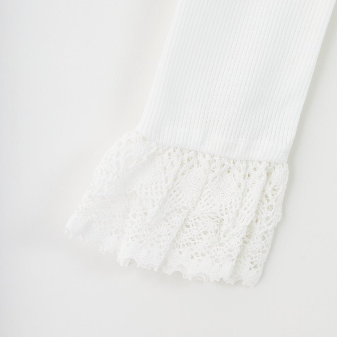 RhodolirioN [ロドリリオン] リブレースカフブルオーバーTシャツ [RV1096] A WHITE