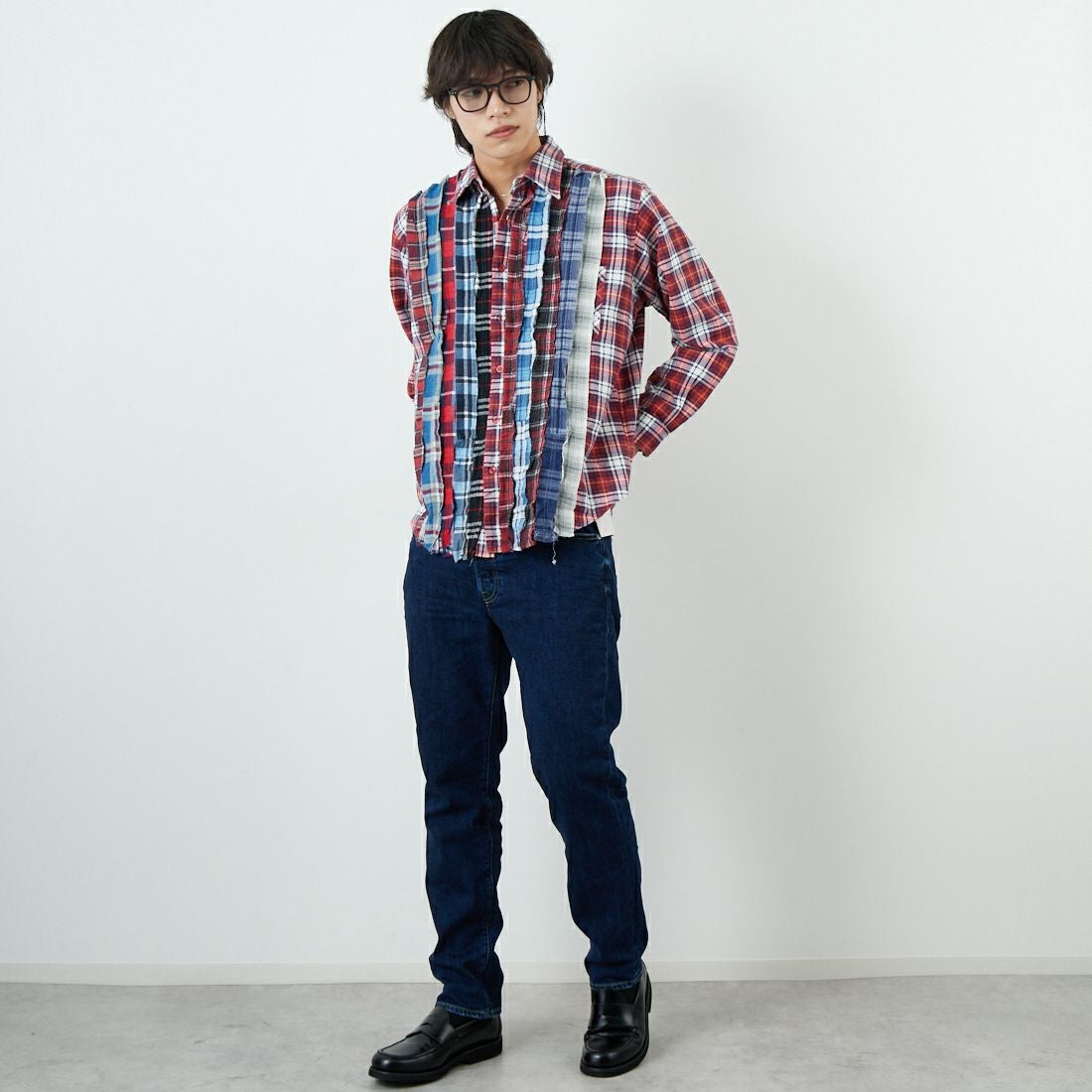 RED CARD TOKYO [レッドカード トーキョー] Rhythm+ スリムテーパードデニム [12M86801CDK] K-CLEAN DA &&モデル身長：179cm 着用サイズ：32&&