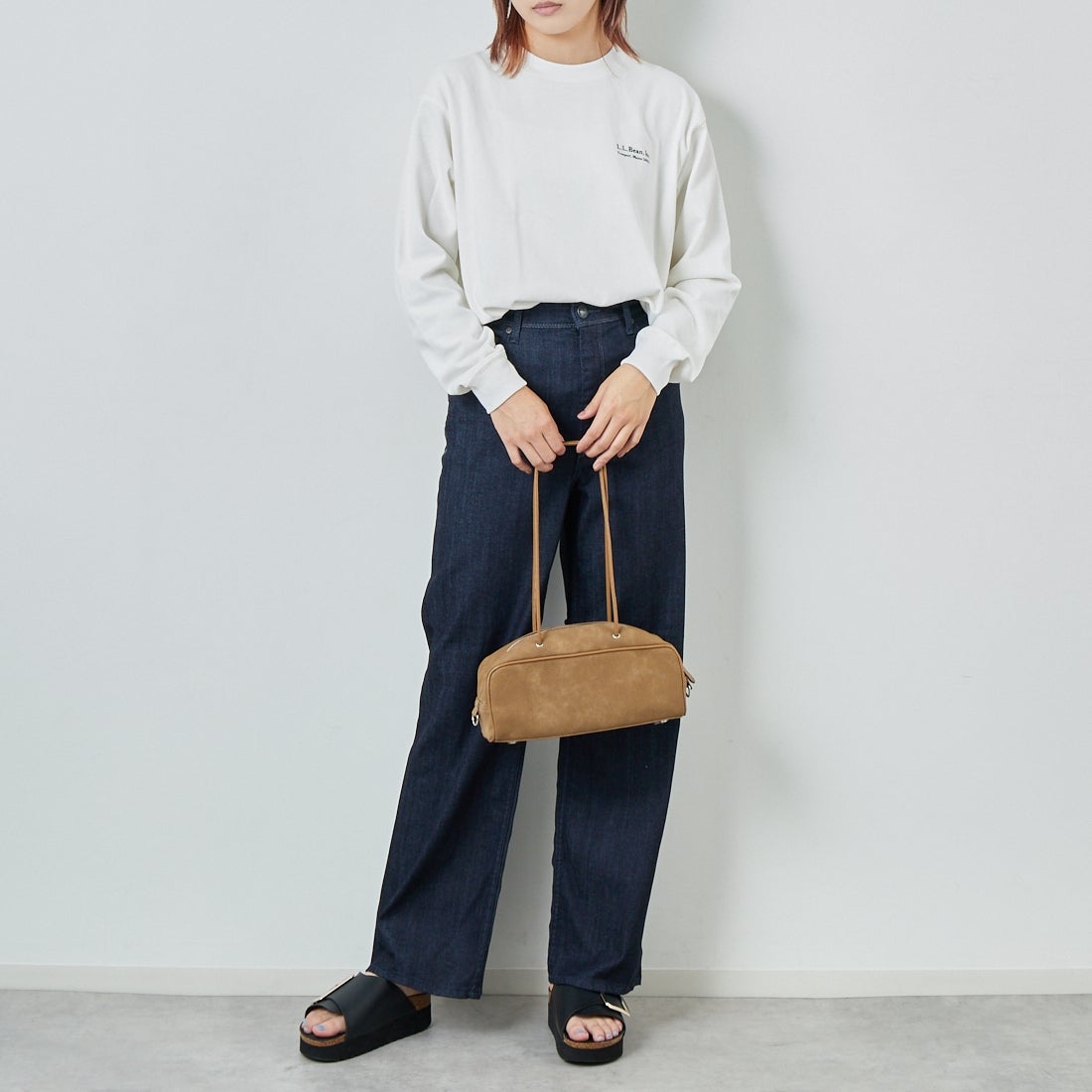 YANUK [ヤヌーク] ワイドストレート LILITH [57153077] OWI &&モデル身長：167cm 着用サイズ：25&&