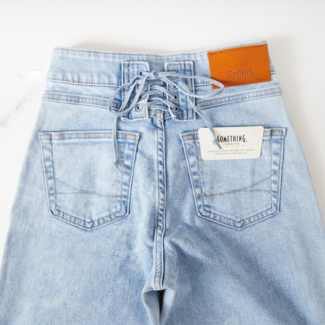 SOMETHING [サムシング] LISA レースアップワイドデニム [SEA580] 98 L.BLUE