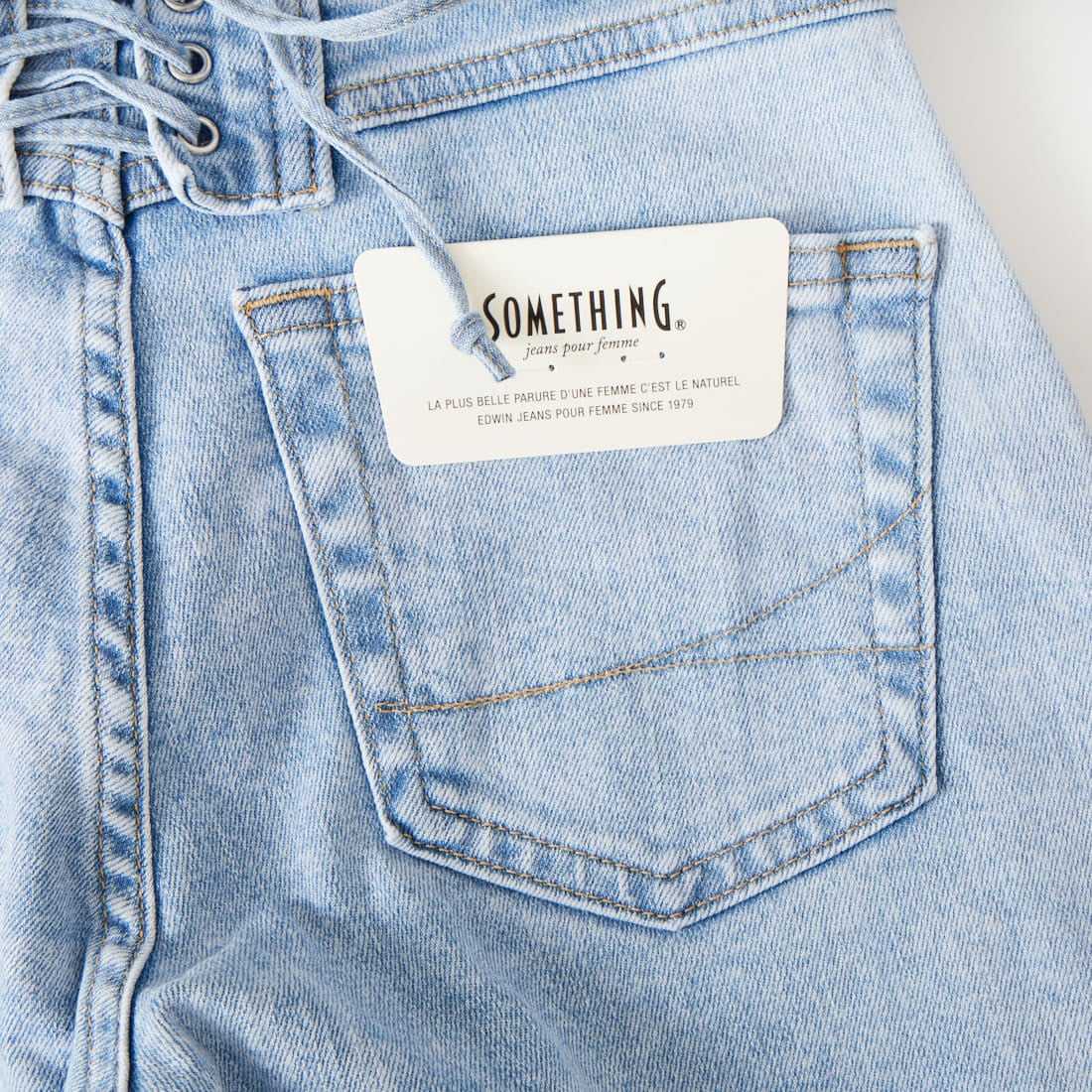 SOMETHING [サムシング] LISA レースアップワイドデニム [SEA580] 98 L.BLUE