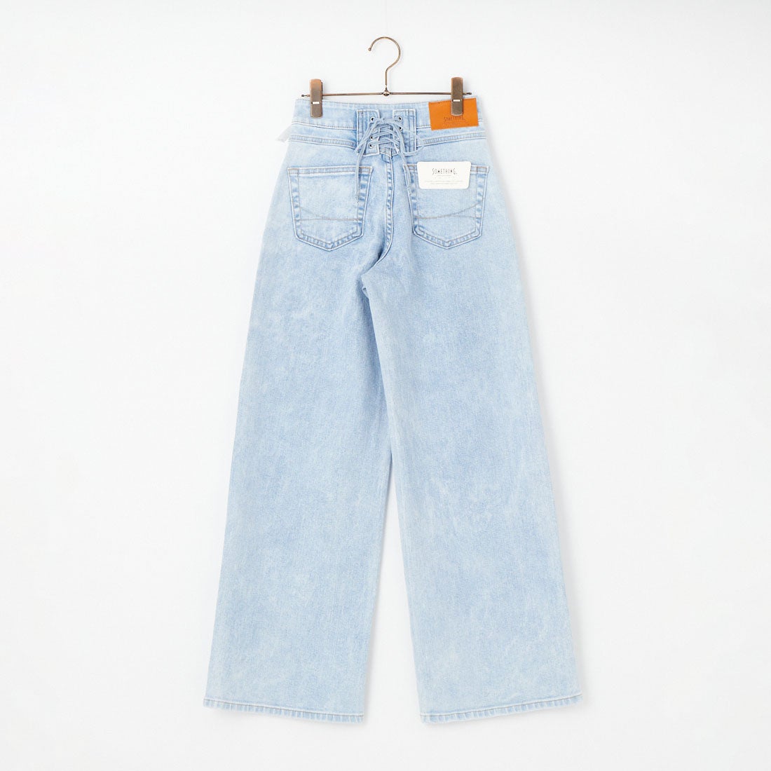SOMETHING [サムシング] LISA レースアップワイドデニム [SEA580] 79 BLEACH