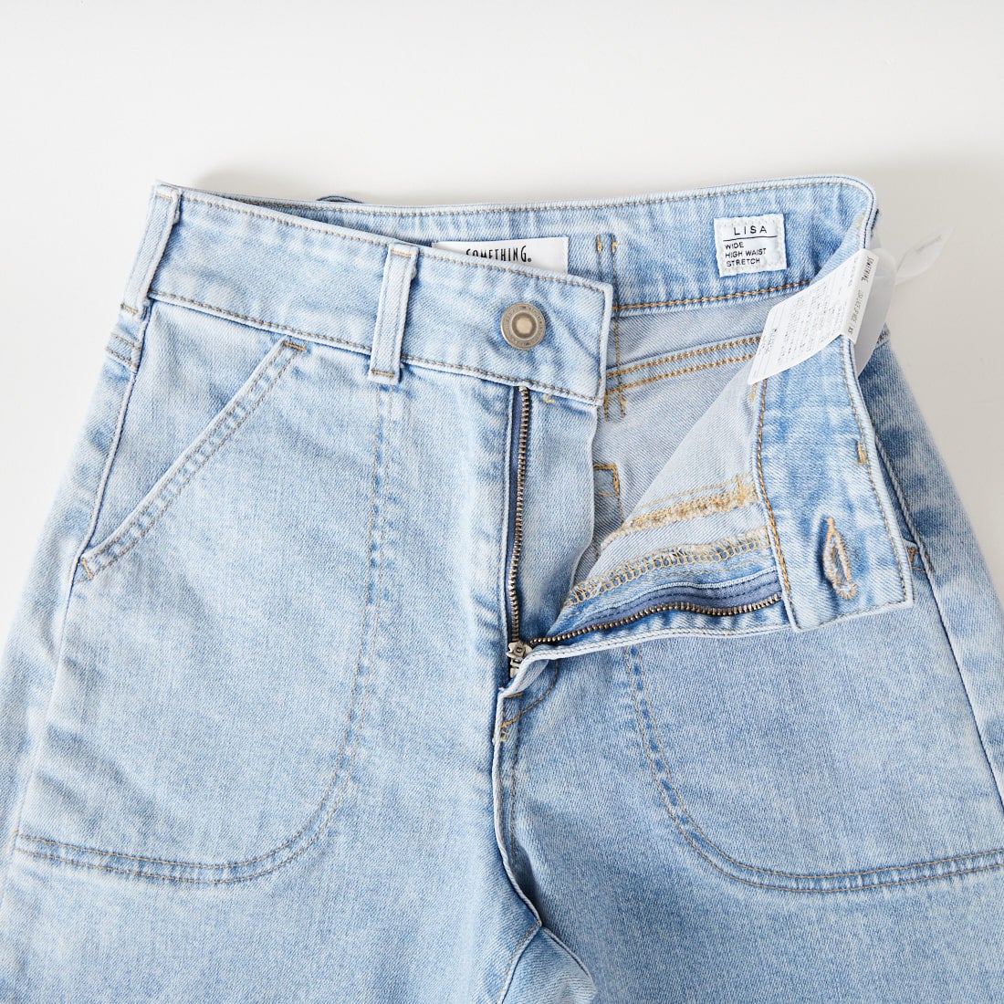 SOMETHING [サムシング] LISA レースアップワイドデニム [SEA580] 98 L.BLUE