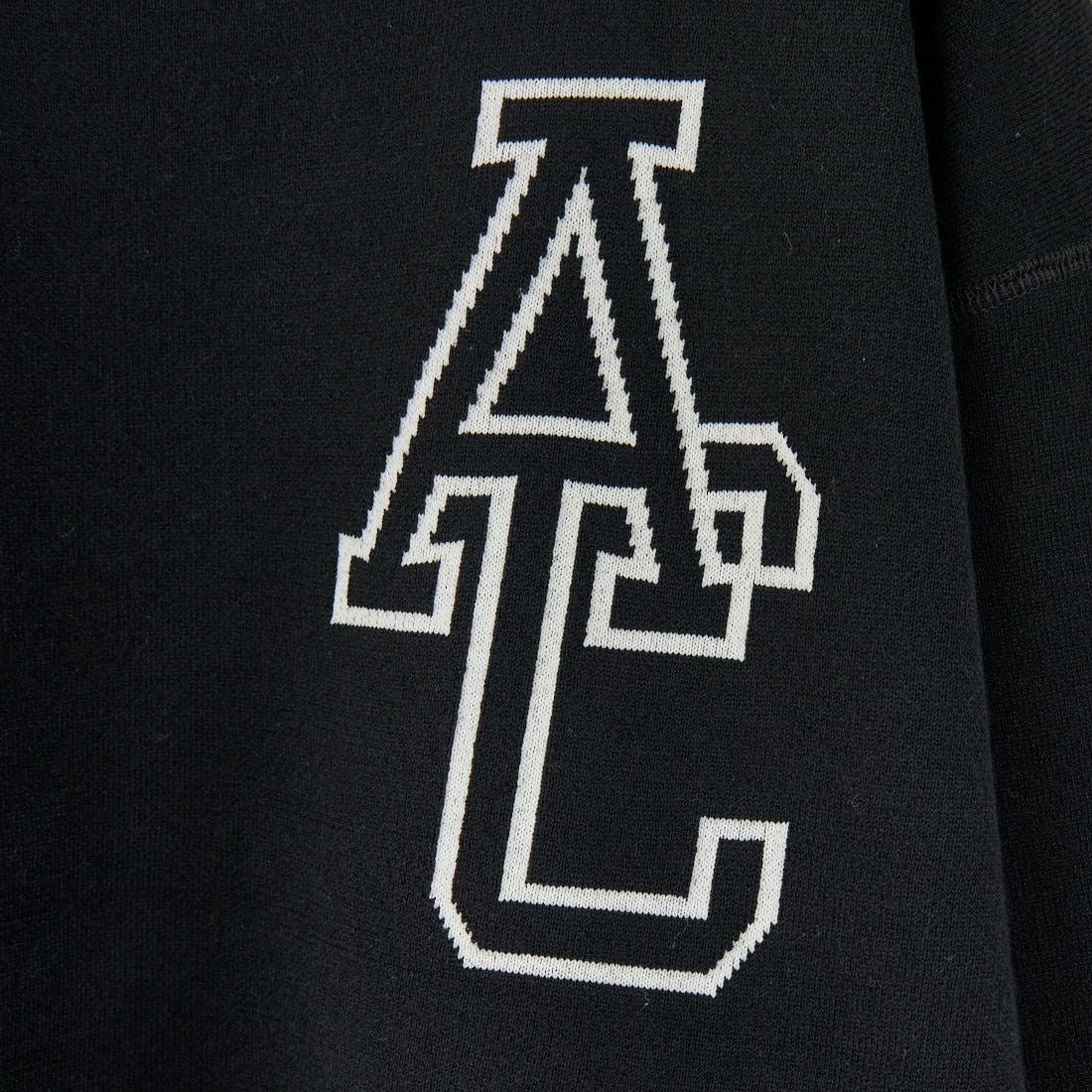 Americana × JEANS FACTORY [アメリカーナ × ジーンズファクトリー] 別注 ショート丈 バックロゴ スウェットライクニット [ASO-C-003-1-JF] ﾌﾞﾗｯｸ