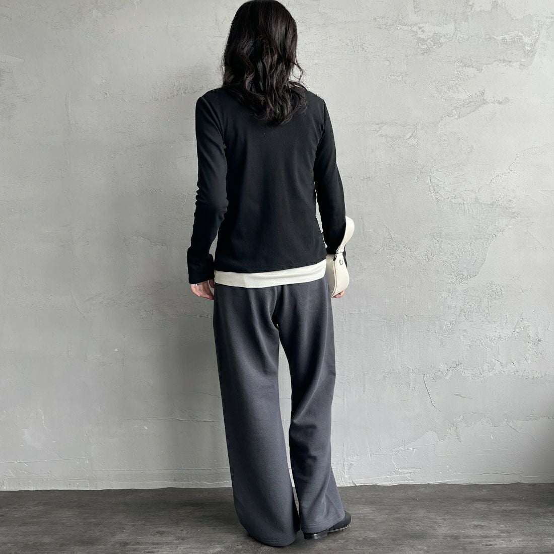 Americana × JEANS FACTORY [アメリカーナ × ジーンズファクトリー] 別注 ロゴプリント スウェットパンツ [BRF-788A-2-JF] ｽﾐｸﾛ &&モデル身長：160cm 着用サイズ：ONE SIZE&&