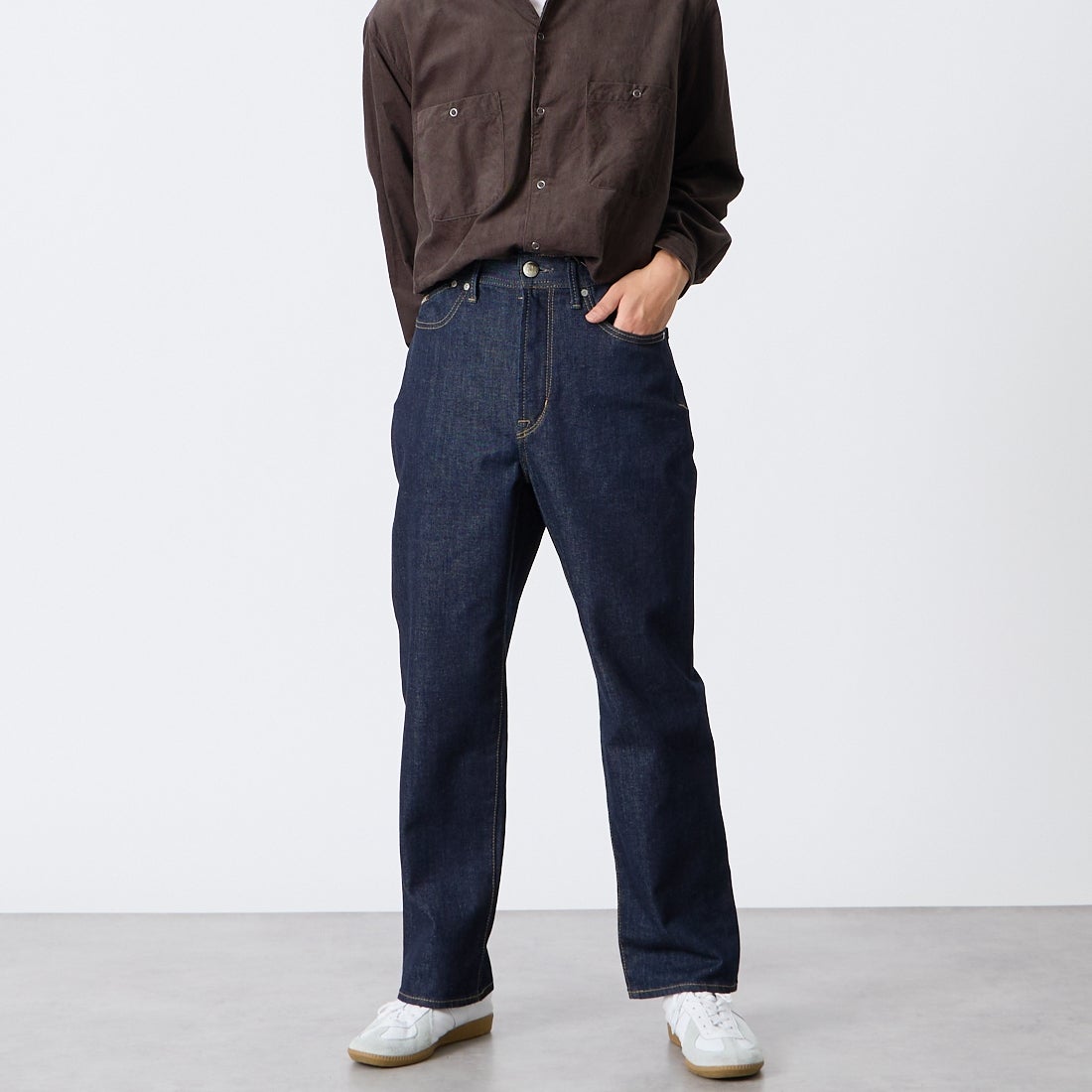 YANUK [ヤヌーク] PREMIUM2 ワイドストレート Roomy [57253040] POW &&モデル身長：175cm 着用サイズ：S&&