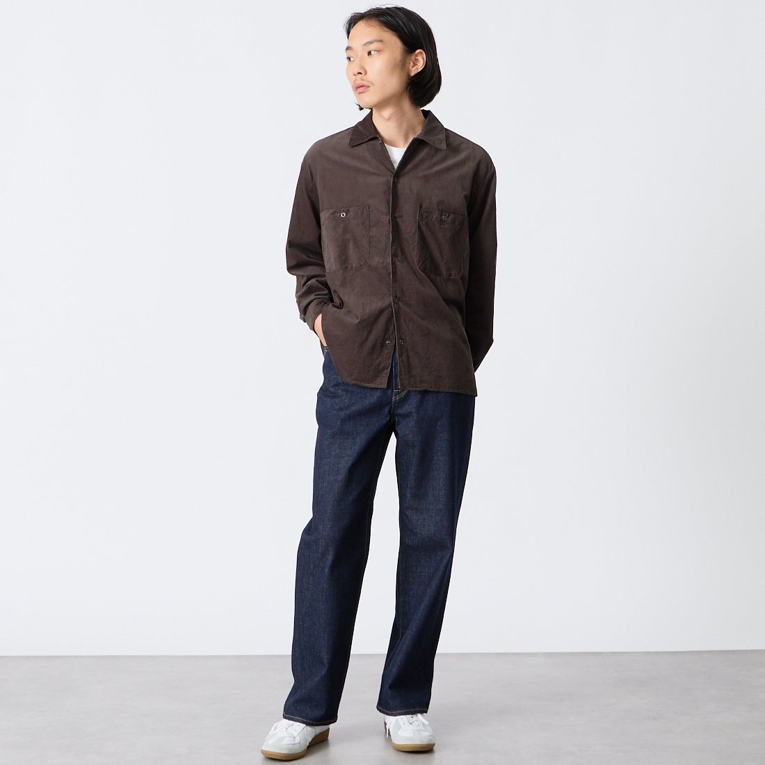 YANUK [ヤヌーク] PREMIUM2 ワイドストレート Roomy [57253040] POW &&モデル身長：175cm 着用サイズ：S&&
