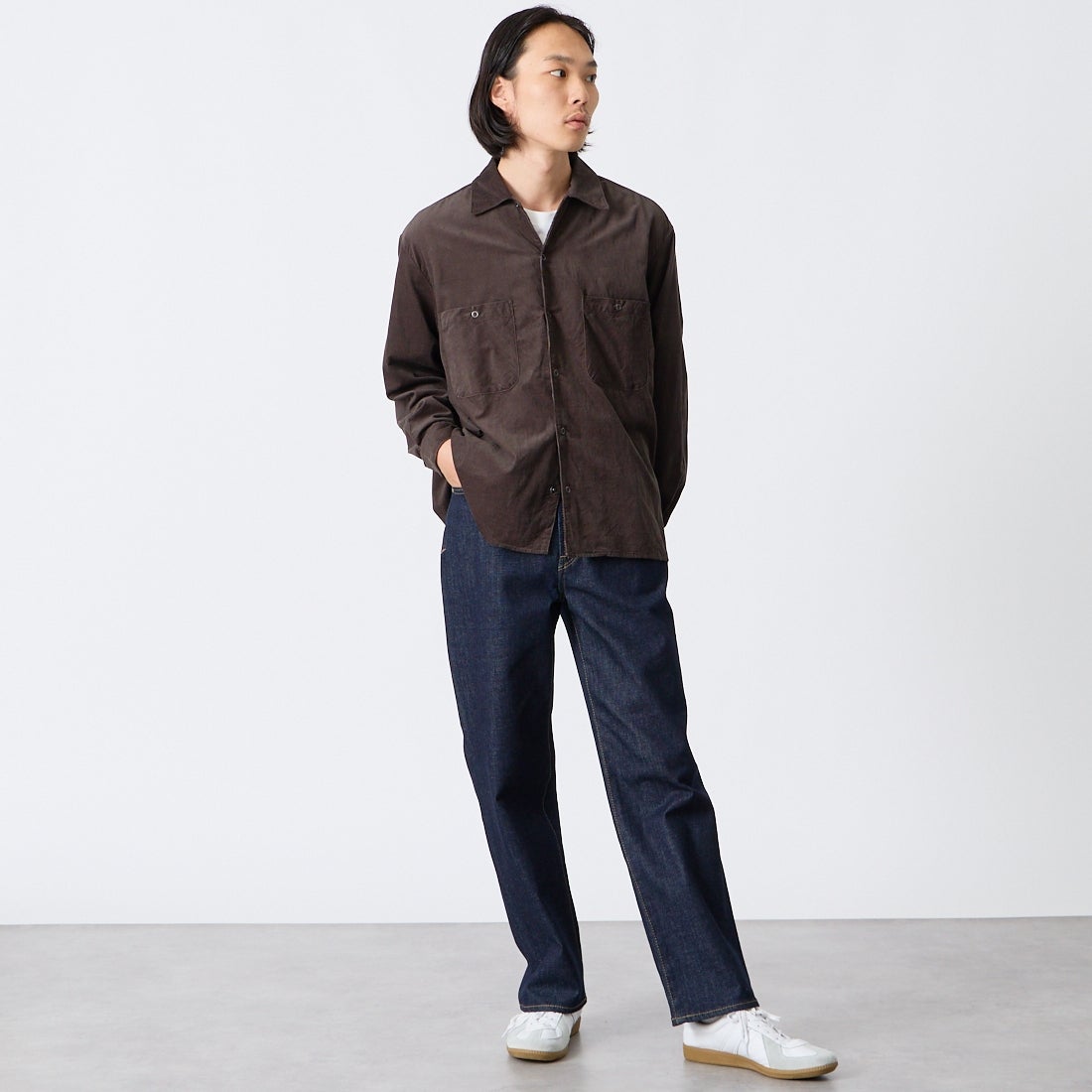 YANUK [ヤヌーク] PREMIUM2 ワイドストレート Roomy [57253040] POW &&モデル身長：175cm 着用サイズ：S&&