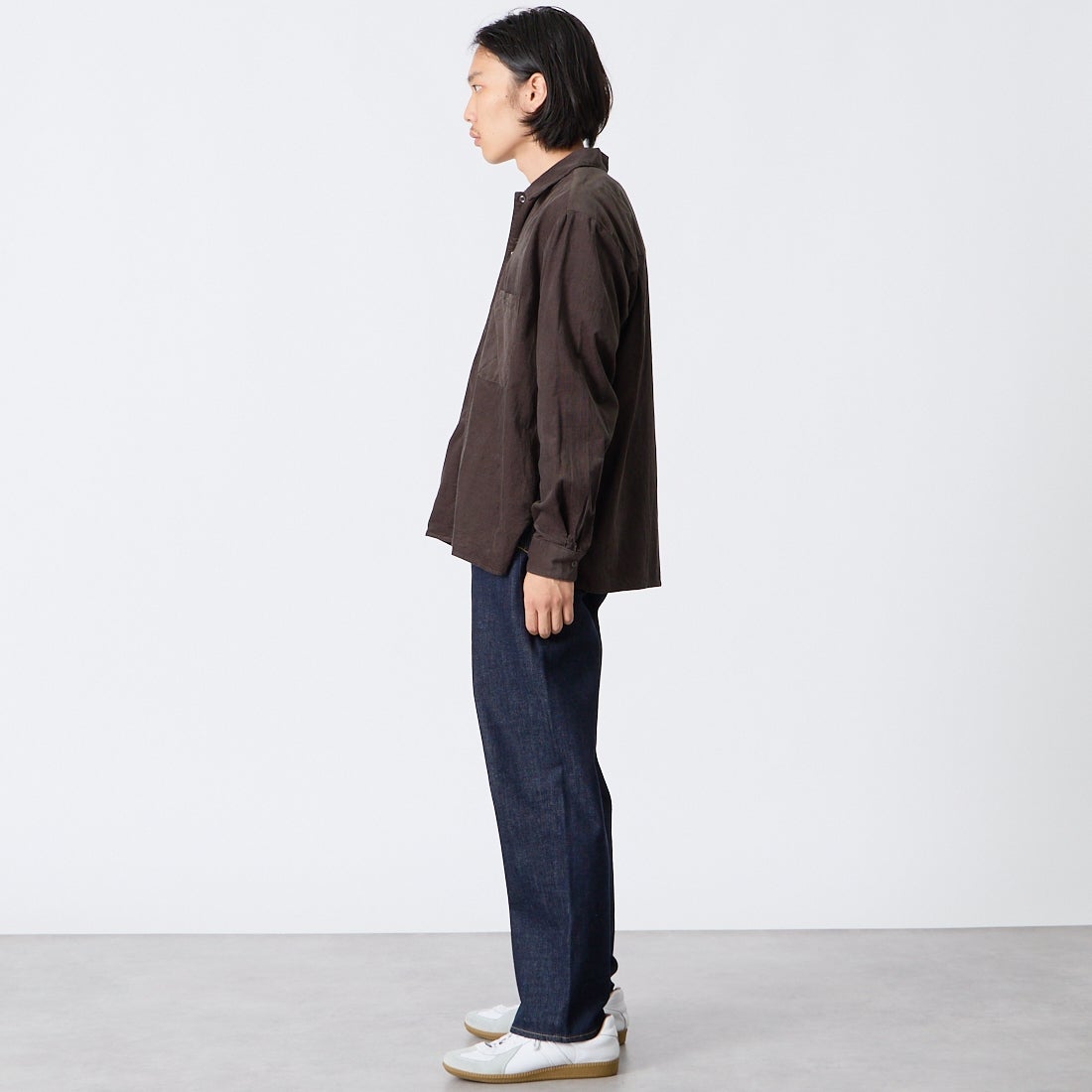 YANUK [ヤヌーク] PREMIUM2 ワイドストレート Roomy [57253040] POW &&モデル身長：175cm 着用サイズ：S&&