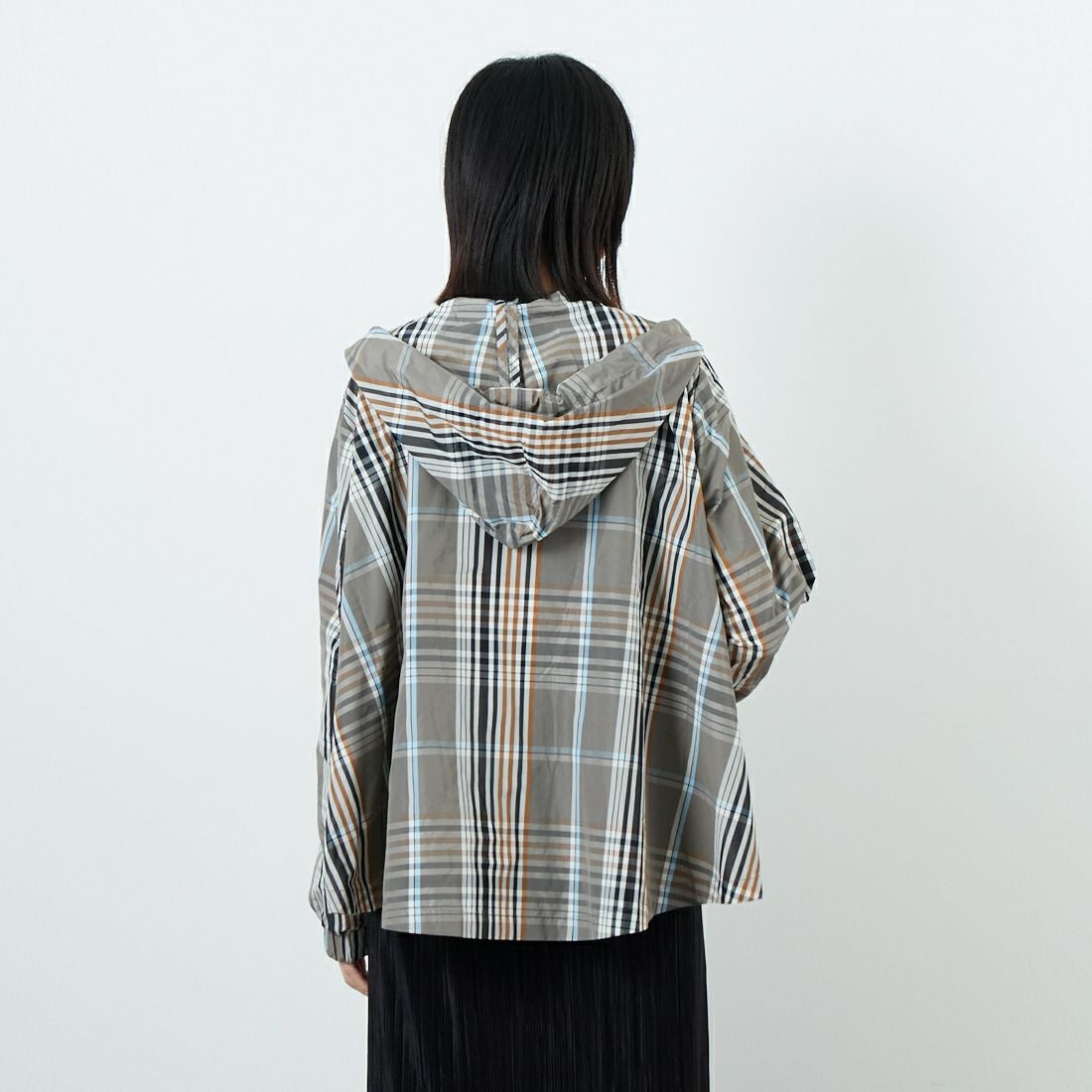 Kelen [ケレン] チェックフーディジャケット [LKL24FJK2037] BEG BROWN &&モデル身長：162cm 着用サイズ：M&&