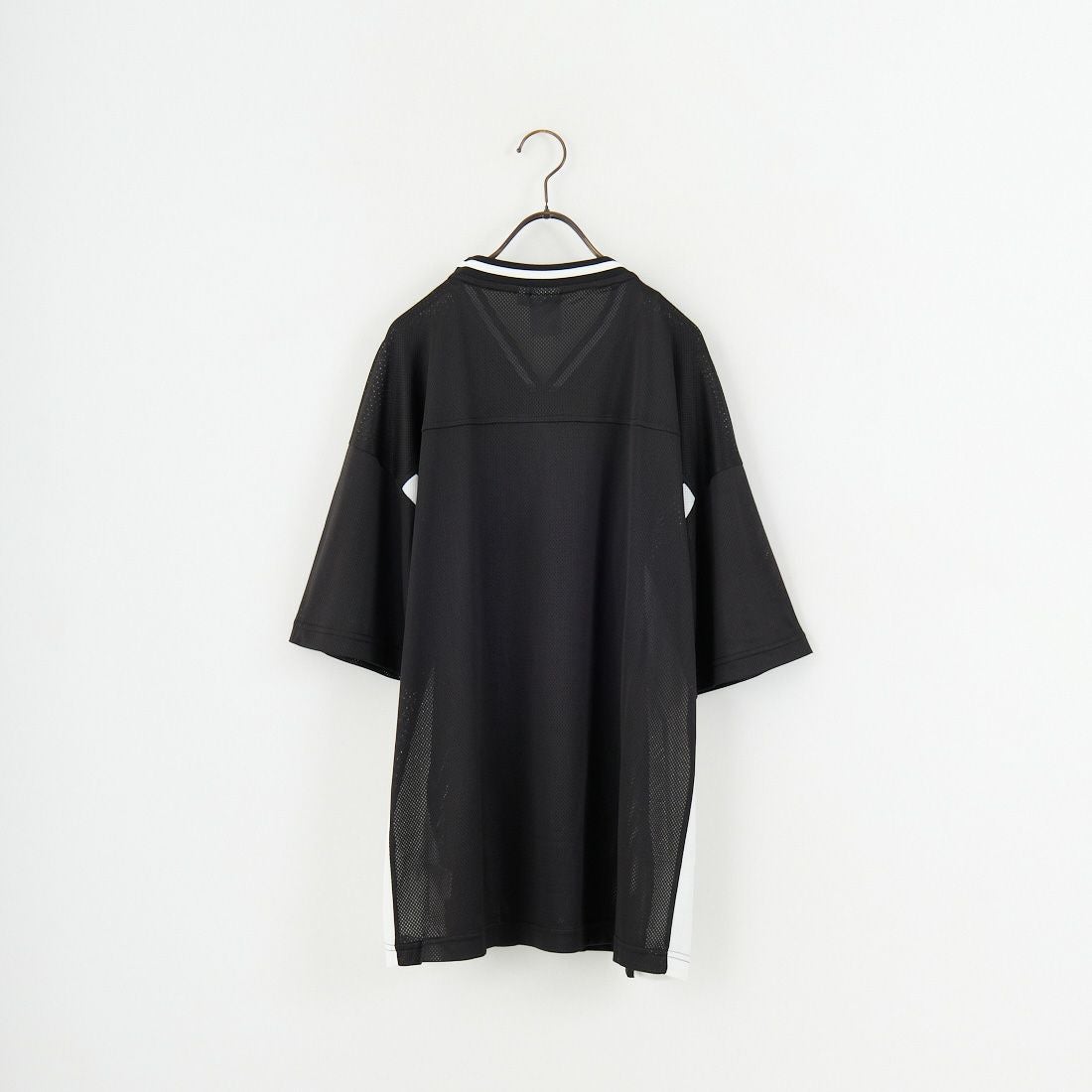 X-girl [エックスガール] フットボールメッシュTシャツワンピース [105253041001] BLACK