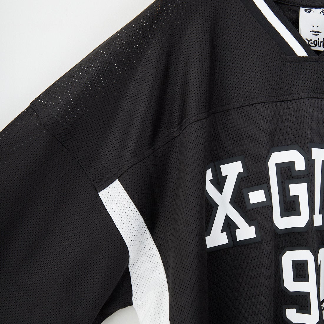 X-girl [エックスガール] フットボールメッシュTシャツワンピース [105253041001] BLACK