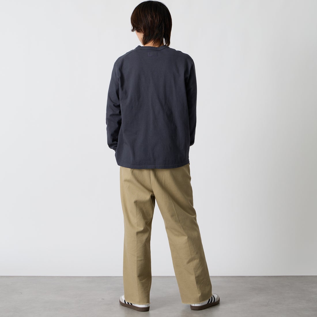 THE NORTH FACE PURPLE LABEL [ザ ノースフェイス パープルレーベル] 8オンスフィールド ロングスリーブポケットTシャツ [N25FT063] AO ASP/O.W &&モデル身長：177cm 着用サイズ：M&&