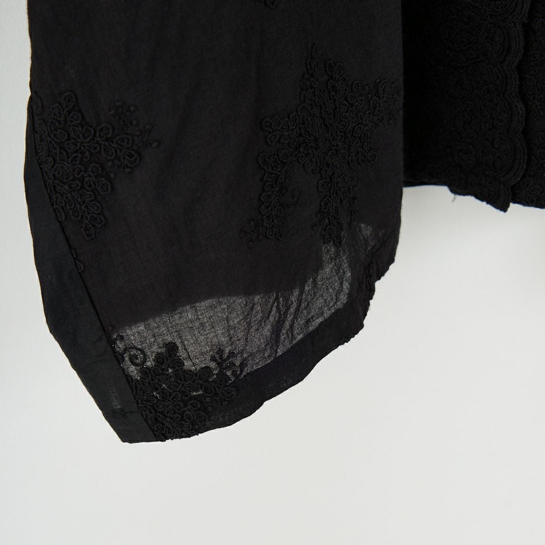 mizuiro ind [ミズイロインド] レーススタンドカラーワイドシャツ [1-239005] 99 BLACK